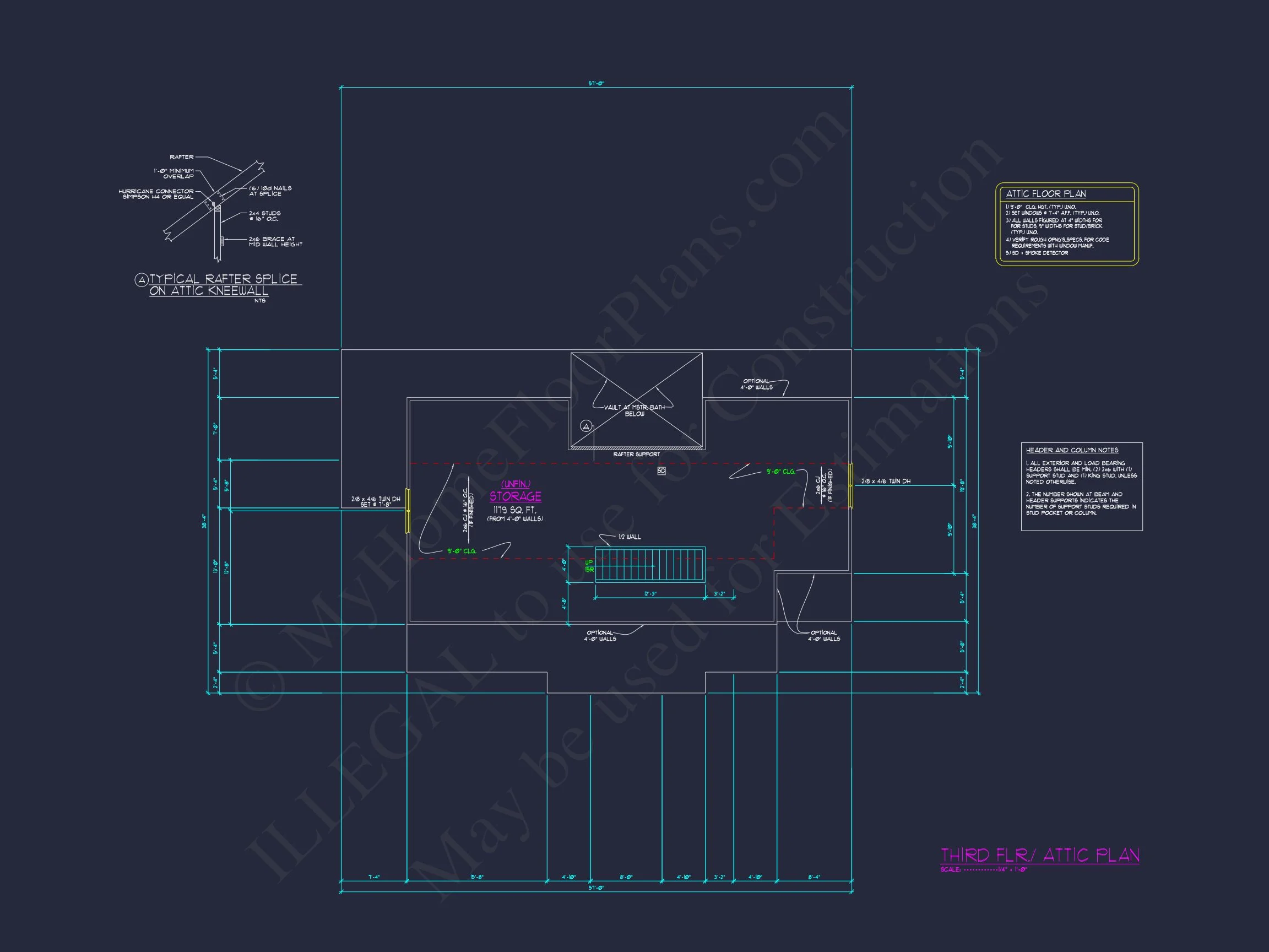 11-1752 HOUSE PLAN - Elegant 2-Story Colonial House Plan with Blueprint CAD Designs 14 Elegant 2-Story Colonial house Plan with Blueprint CAD Designs