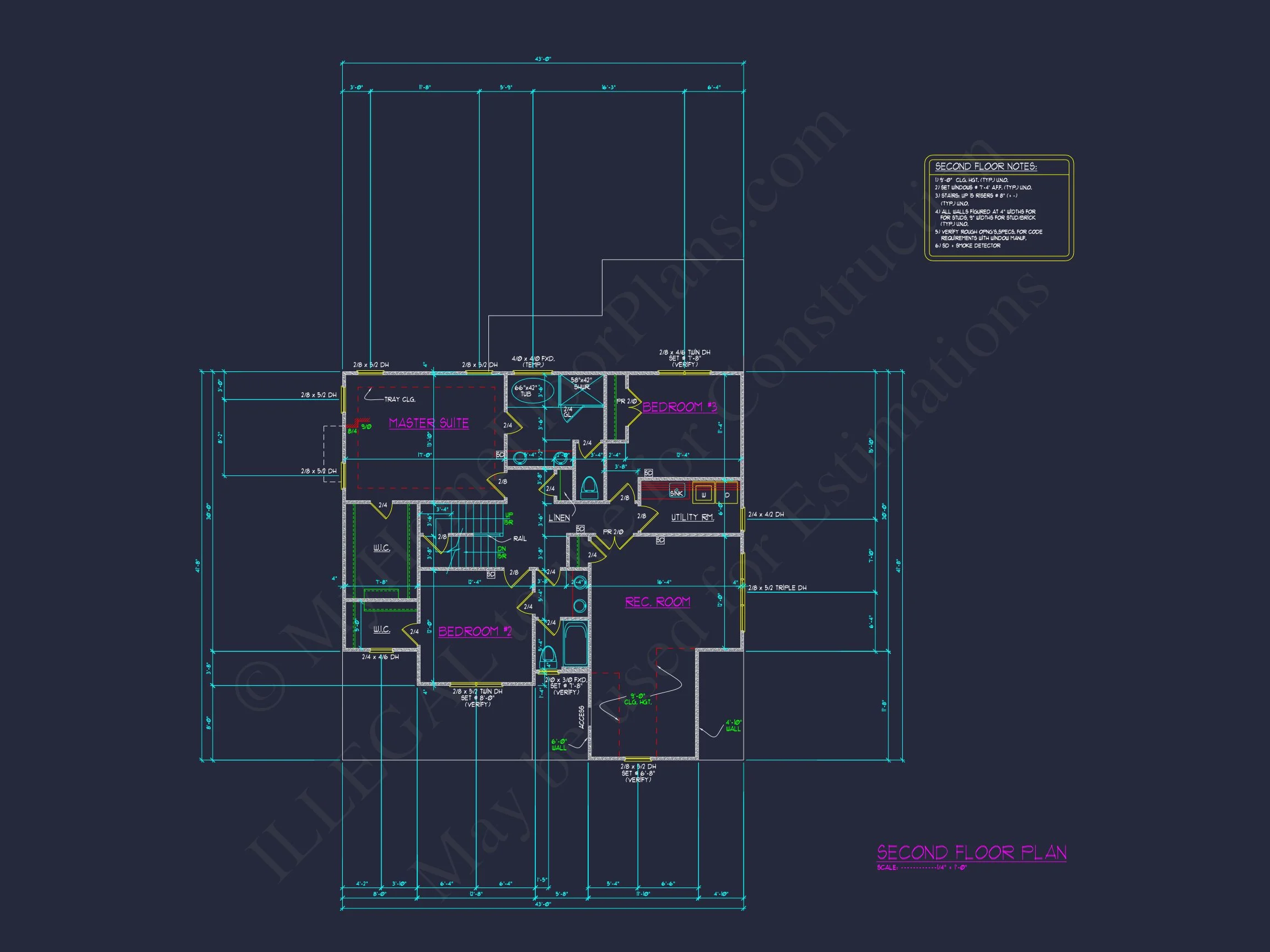 11-1673 HOUSE PLAN - Elegant 3-Story Craftsman House Plan with Detailed CAD Designs 9 Elegant 3-Story Craftsman house Plan with Detailed CAD Designs
