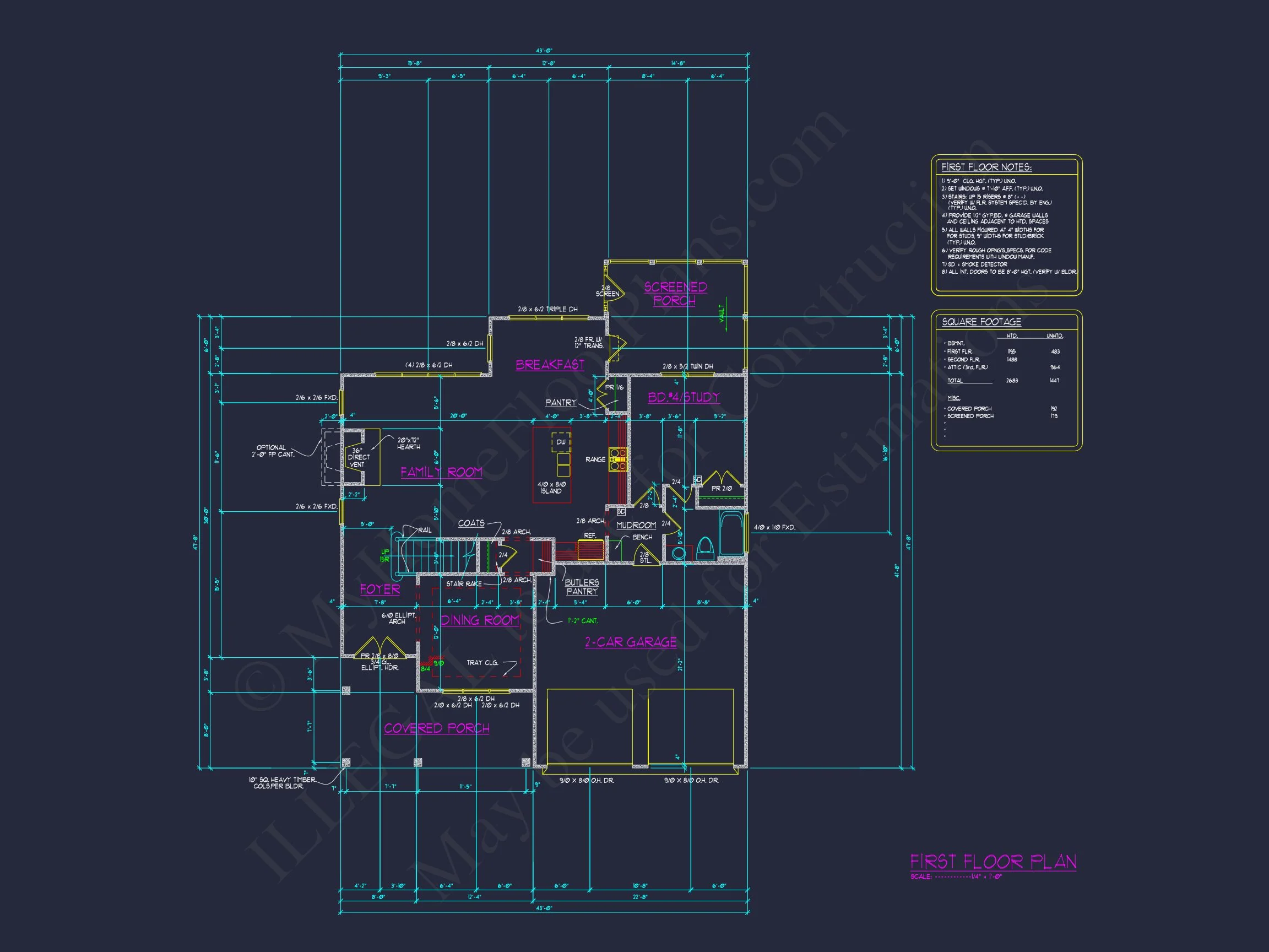 11-1673 HOUSE PLAN - Elegant 3-Story Craftsman House Plan with Detailed CAD Designs 8 Elegant 3-Story Craftsman house Plan with Detailed CAD Designs