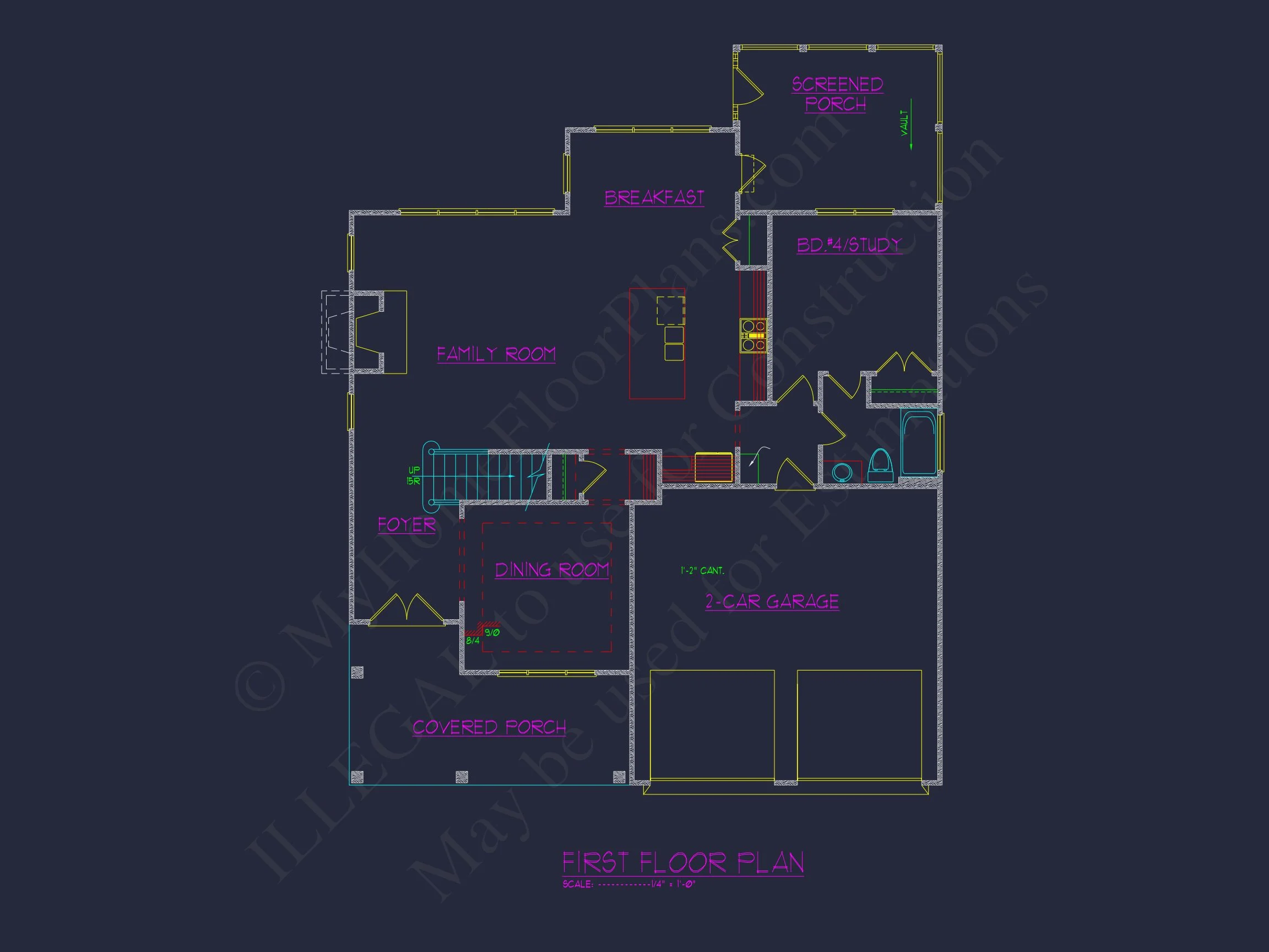 11-1673 HOUSE PLAN - Elegant 3-Story Craftsman House Plan with Detailed CAD Designs 5 Elegant 3-Story Craftsman house Plan with Detailed CAD Designs