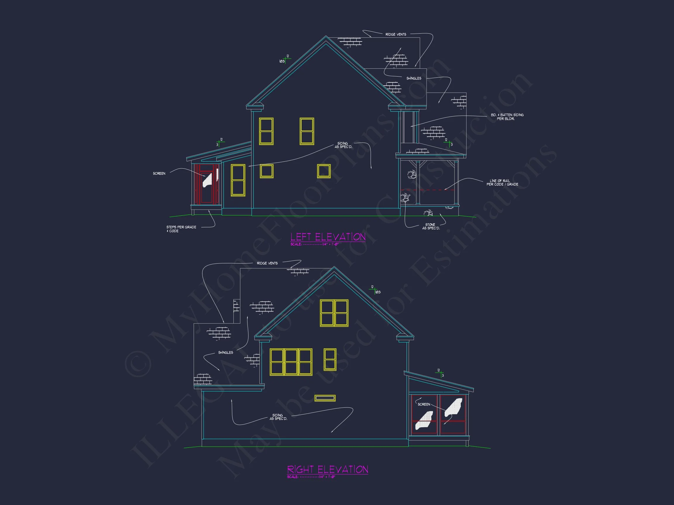 11-1673 HOUSE PLAN - Elegant 3-Story Craftsman House Plan with Detailed CAD Designs 4 Elegant 3-Story Craftsman house Plan with Detailed CAD Designs