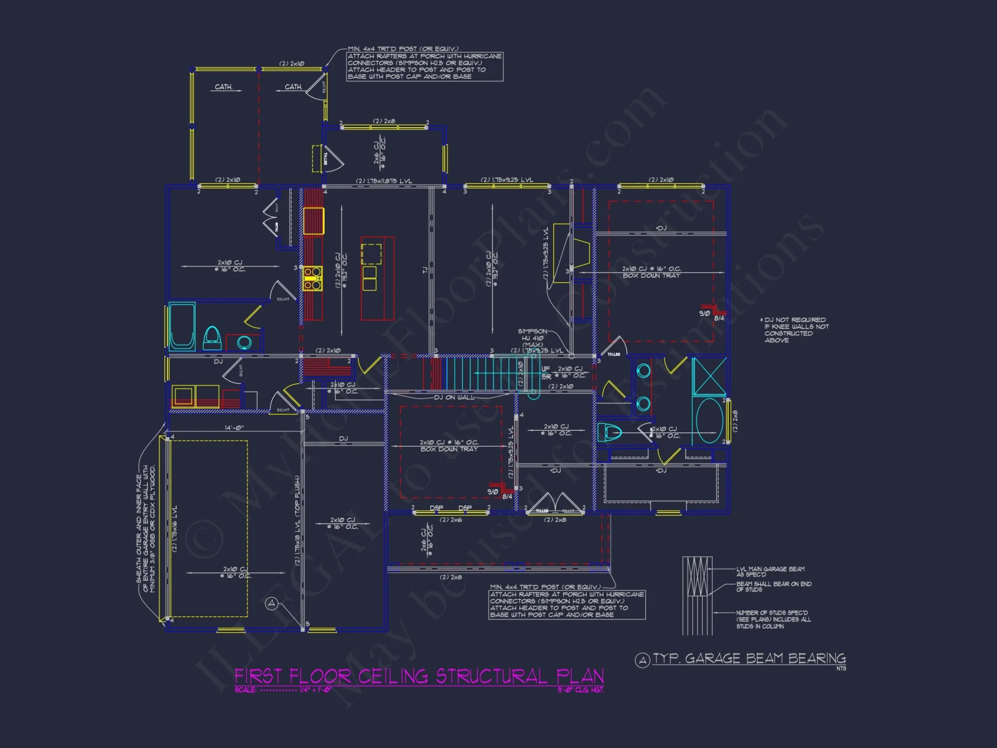 Elegant 4-Bedroom house CAD Floor Plan with Modern Design