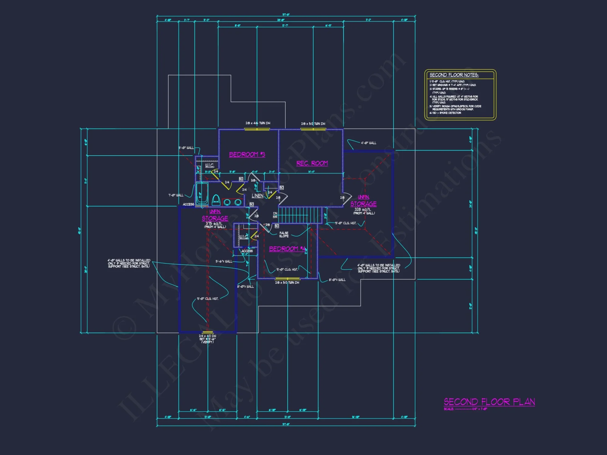 Elegant 4-Bedroom house CAD Floor Plan with Modern Design