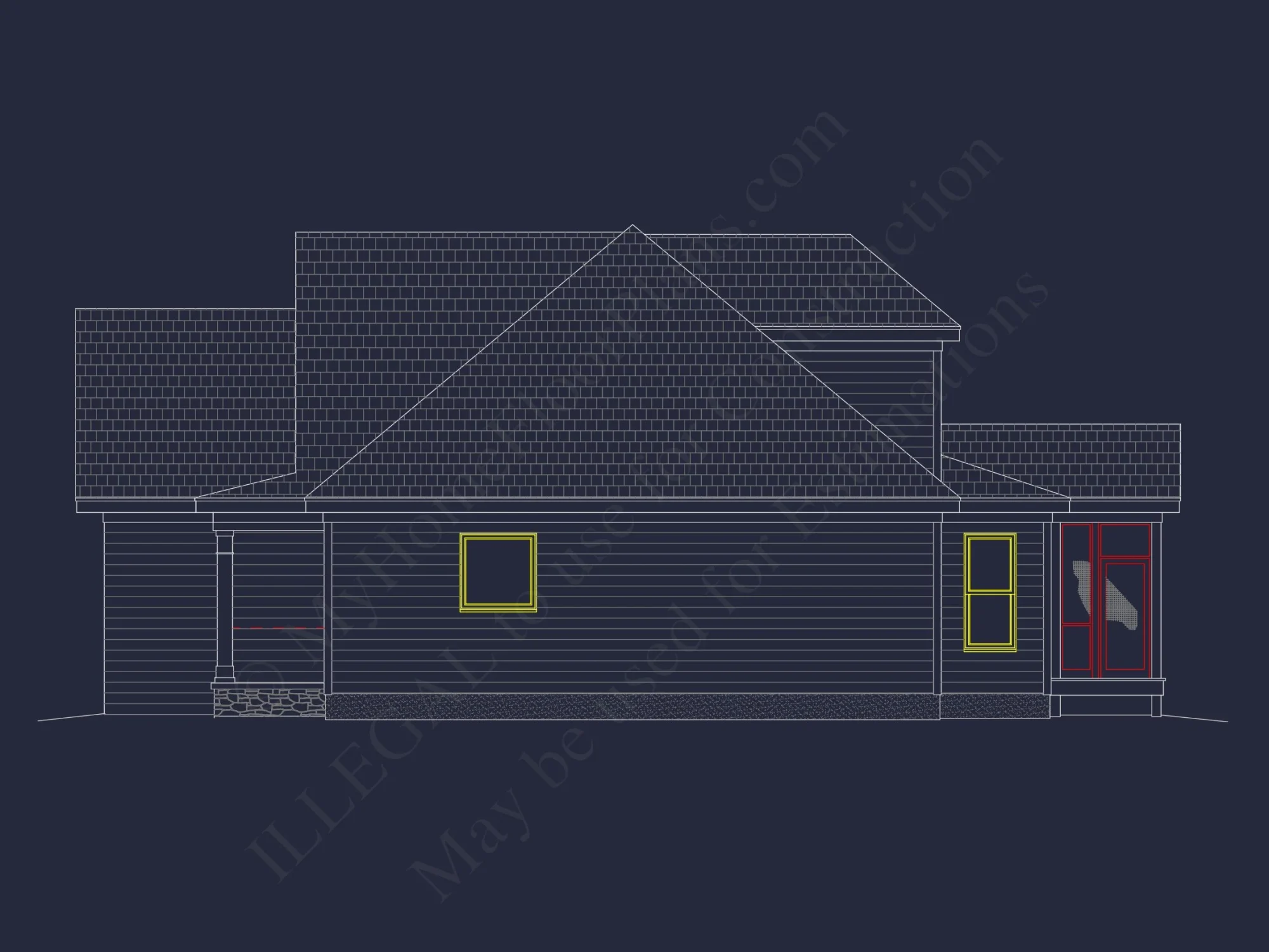 Elegant 4-Bedroom house CAD Floor Plan with Modern Design
