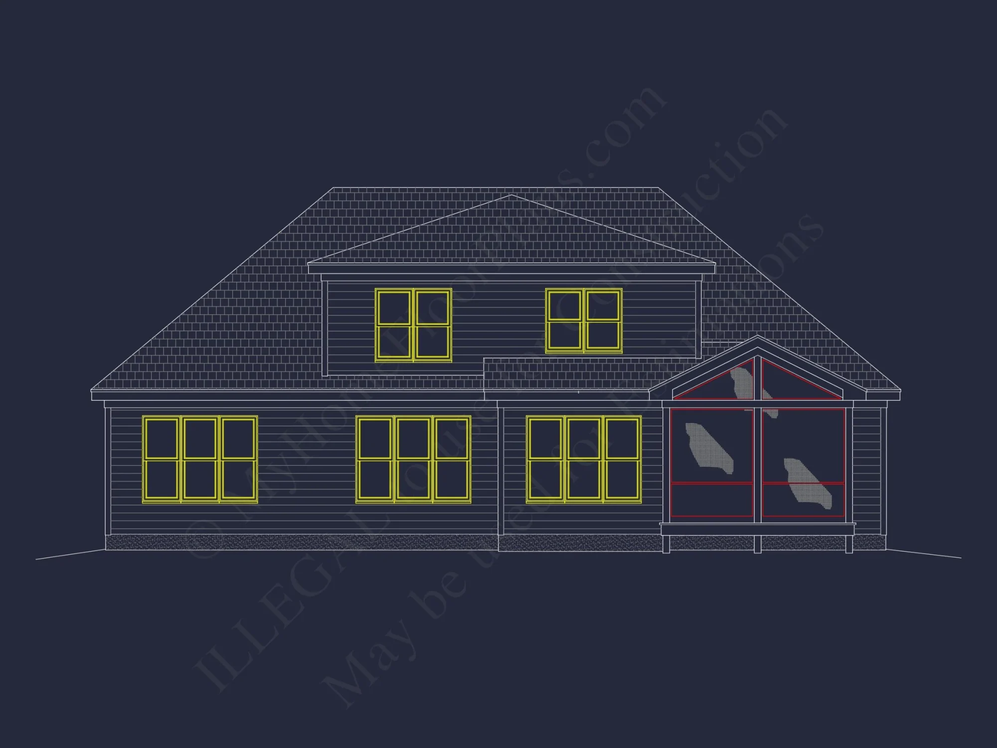 Elegant 4-Bedroom house CAD Floor Plan with Modern Design