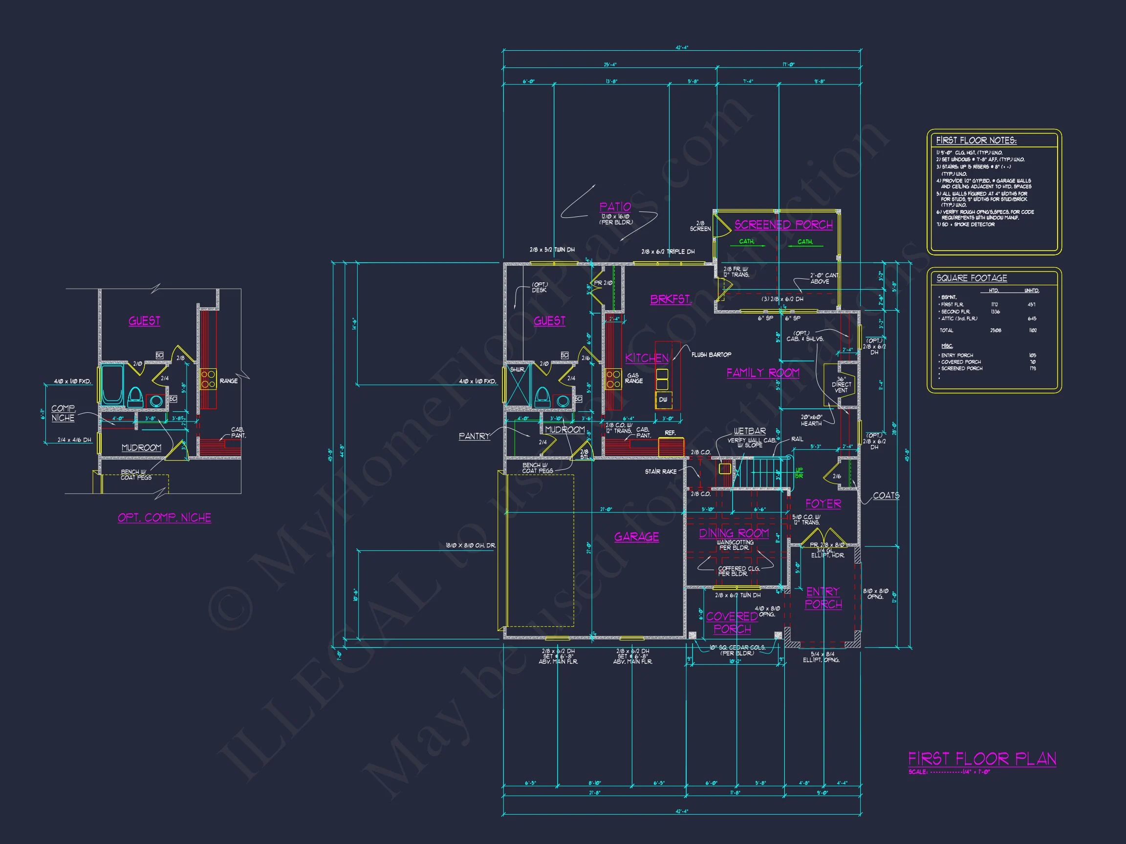 11-1446 HOUSE PLAN - Custom House Floor Plan with CAD Blueprints and Craftsman Design 8 Custom house Floor Plan with CAD Blueprints and Craftsman Design