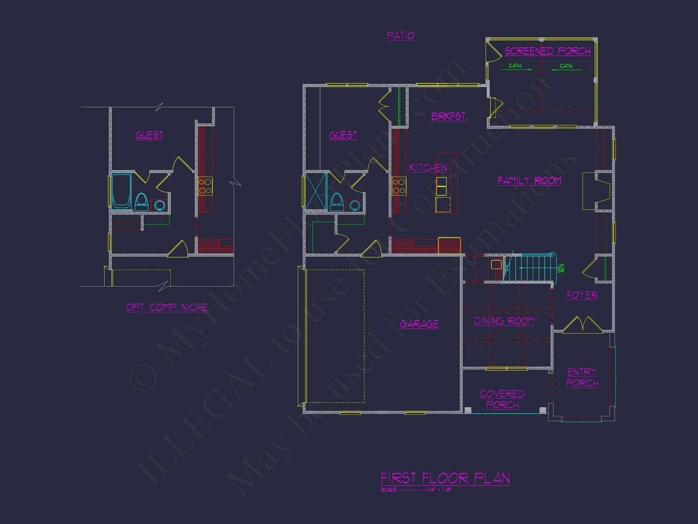 11-1446 HOUSE PLAN - Custom House Floor Plan with CAD Blueprints and Craftsman Design 5 Custom house Floor Plan with CAD Blueprints and Craftsman Design