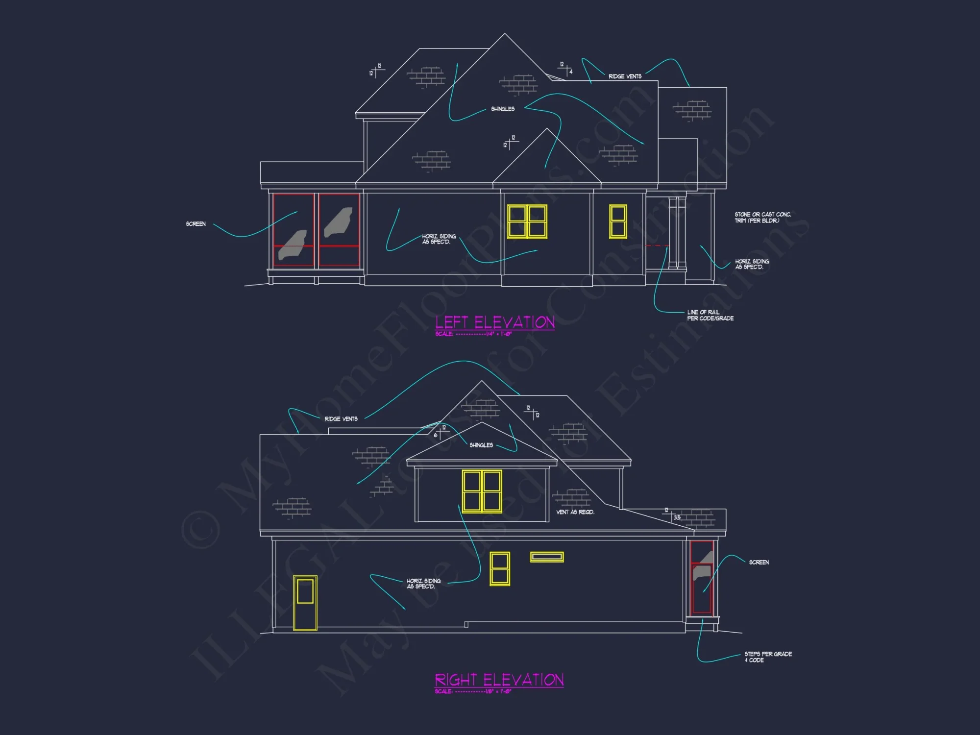 Modern house Plan with Open Layout, CAD Blueprint Designs