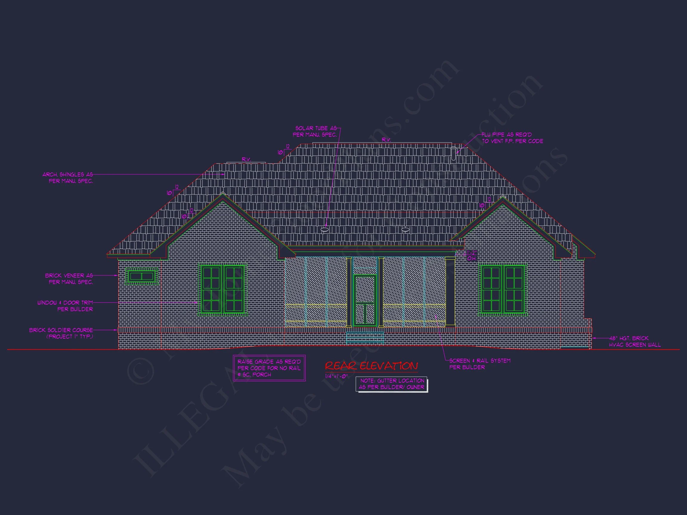 11-1241 HOUSE PLAN - Modern Suburban House Plan with Blueprint and CAD Designs 5 Modern Suburban house Plan with Blueprint and CAD Designs