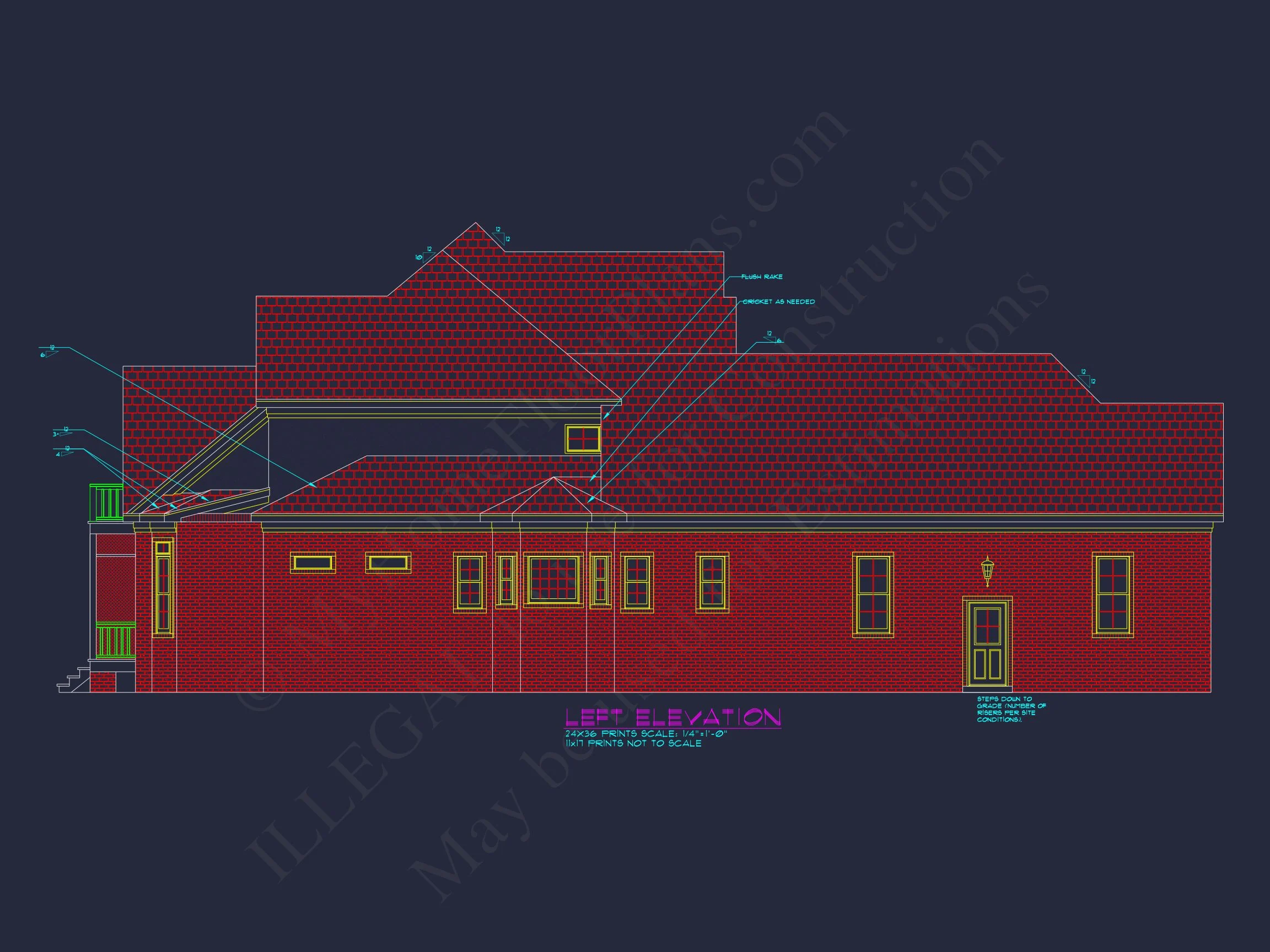 11-1207 HOUSE PLAN - Stunning House Plan with Spacious CAD Blueprint Designs 4 Stunning house Plan with Spacious CAD Blueprint Designs