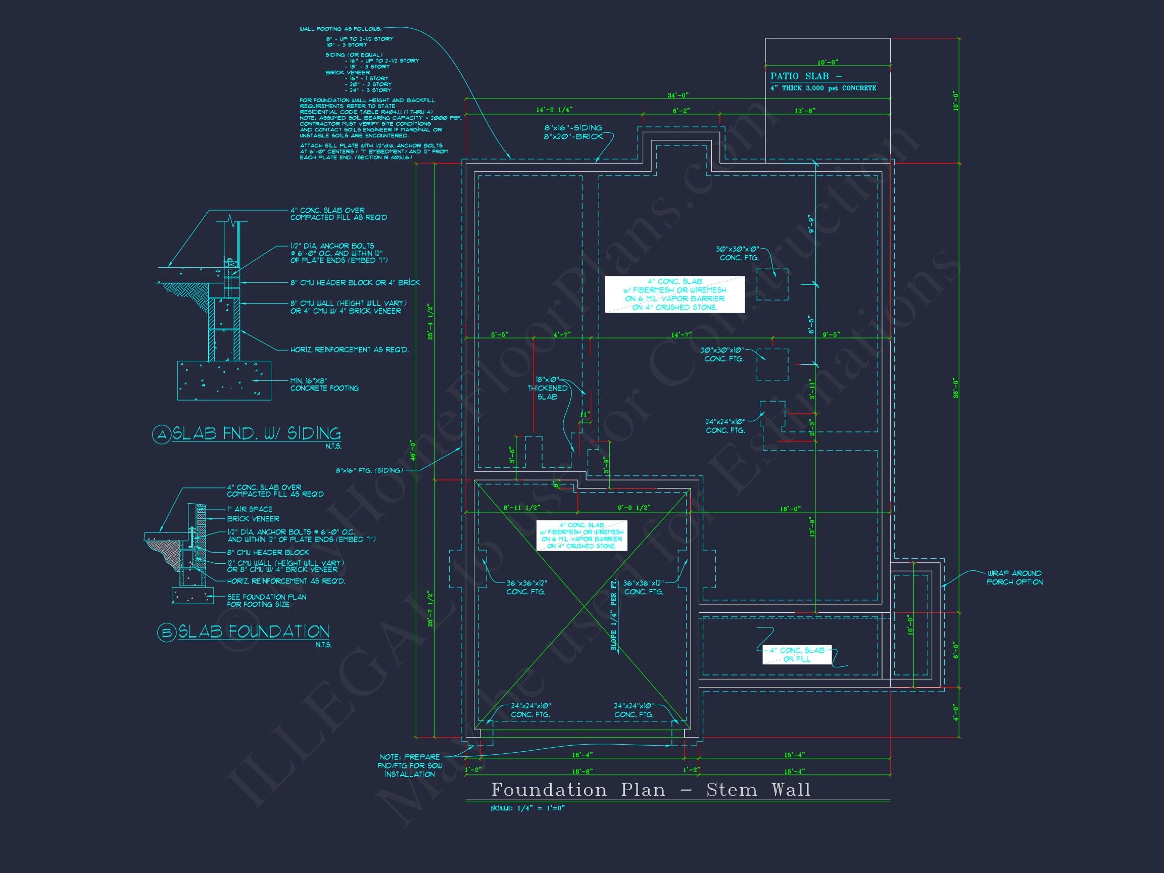 11-1194 HOUSE PLAN - Colonial-Style 2-Story House Blueprint with 4 Bedrooms 16 Colonial-Style 2-Story house Blueprint with 4 Bedrooms