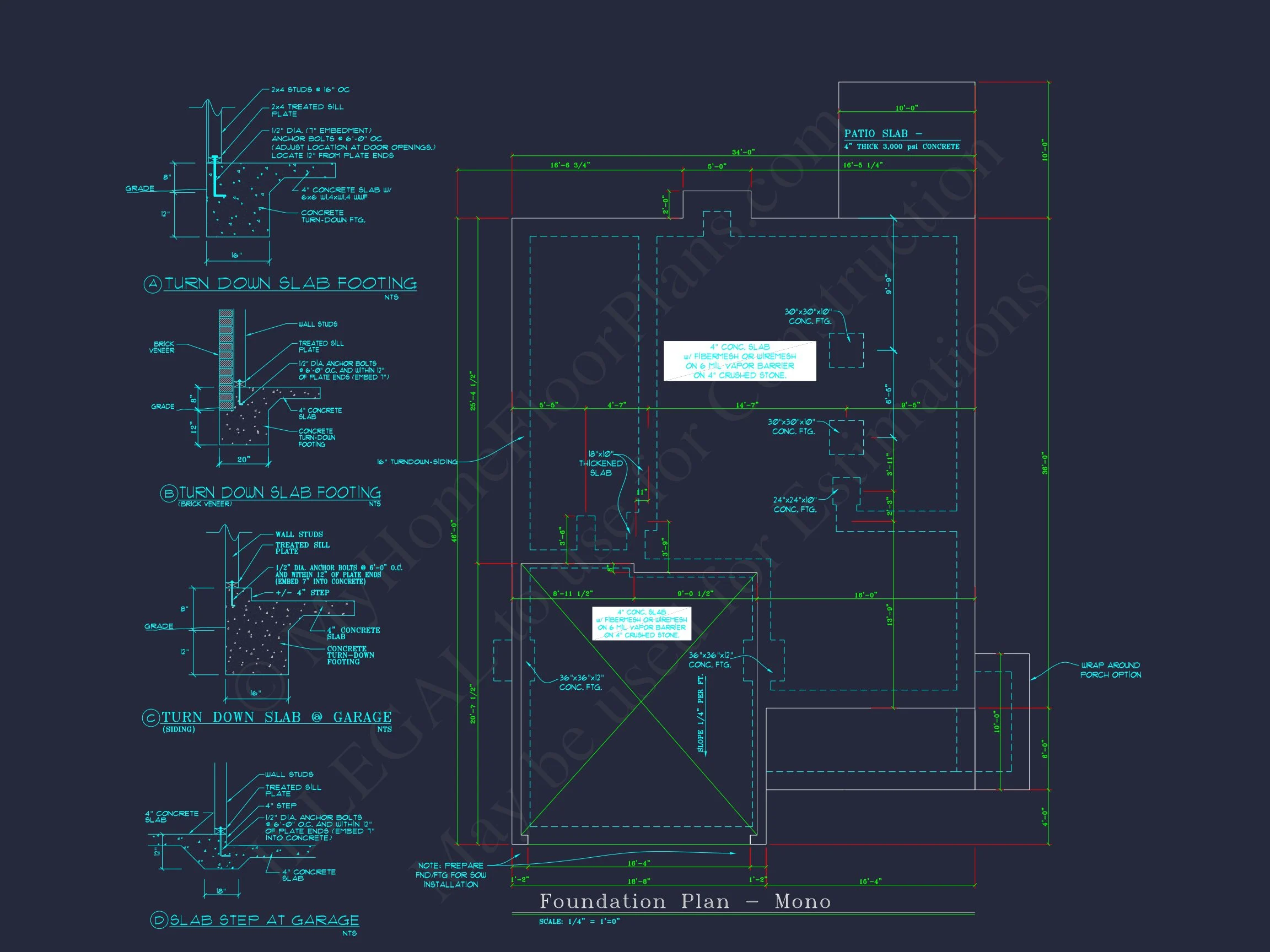 11-1194 HOUSE PLAN - Colonial-Style 2-Story House Blueprint with 4 Bedrooms 15 Colonial-Style 2-Story house Blueprint with 4 Bedrooms