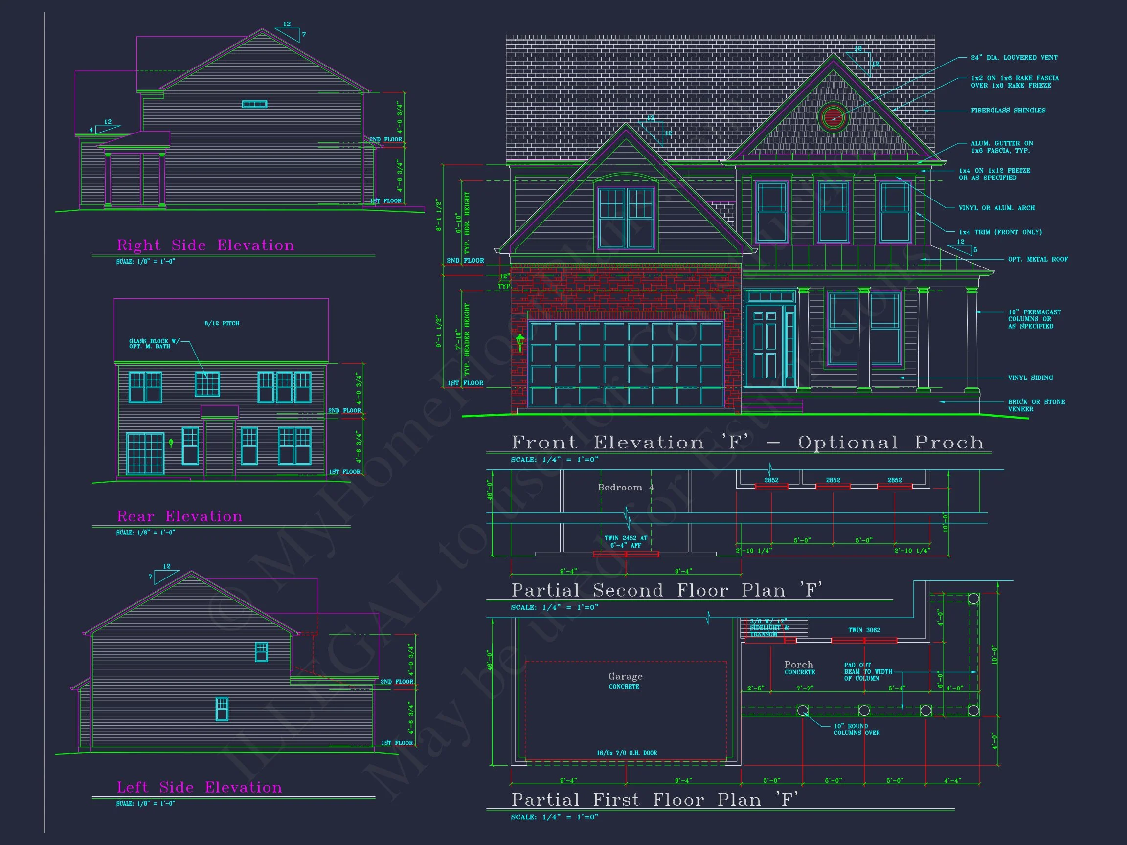 11-1194 HOUSE PLAN - Colonial-Style 2-Story House Blueprint with 4 Bedrooms 6 Colonial-Style 2-Story house Blueprint with 4 Bedrooms
