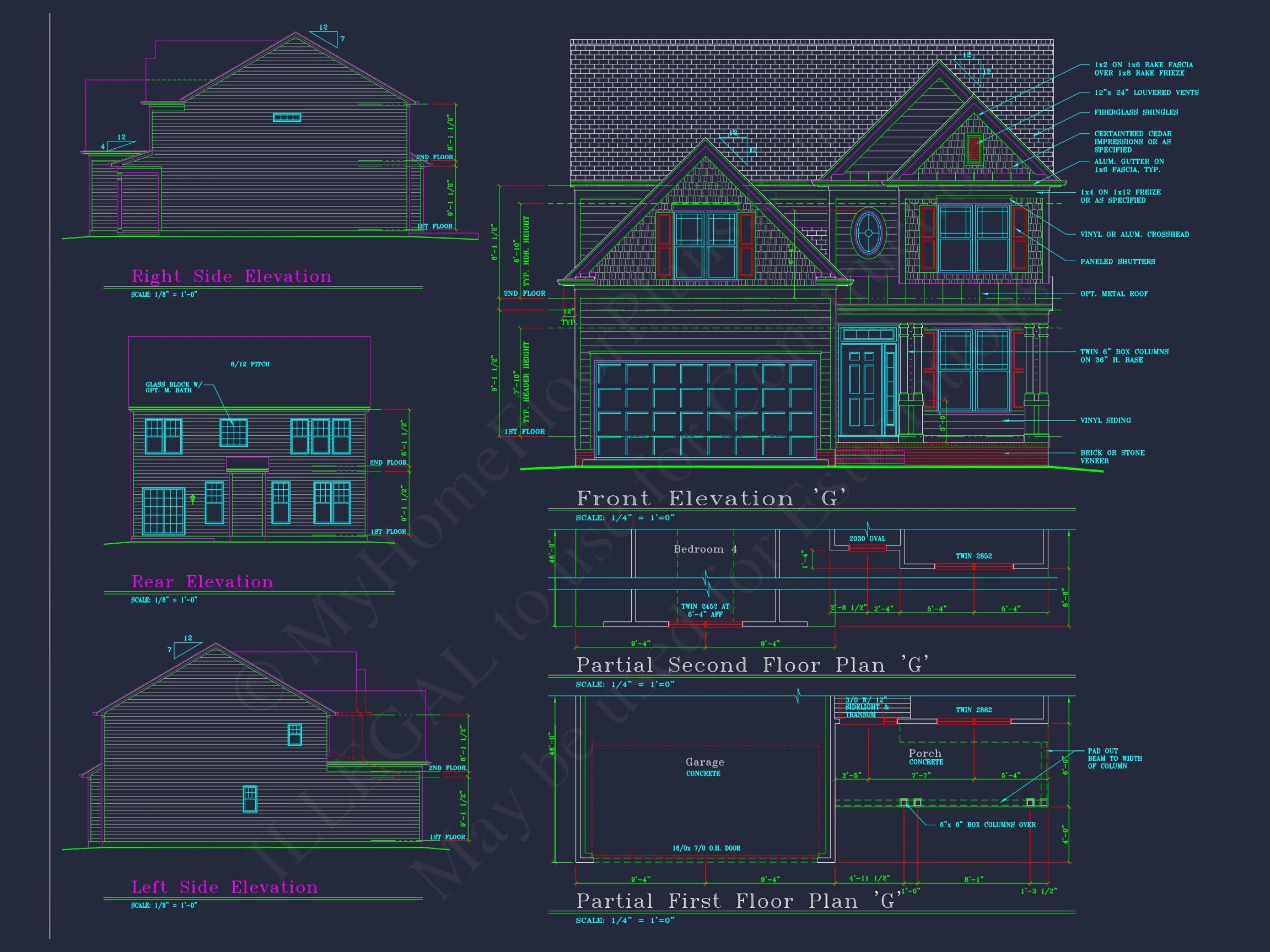 11-1194 HOUSE PLAN - Colonial-Style 2-Story House Blueprint with 4 Bedrooms 2 Colonial-Style 2-Story house Blueprint with 4 Bedrooms