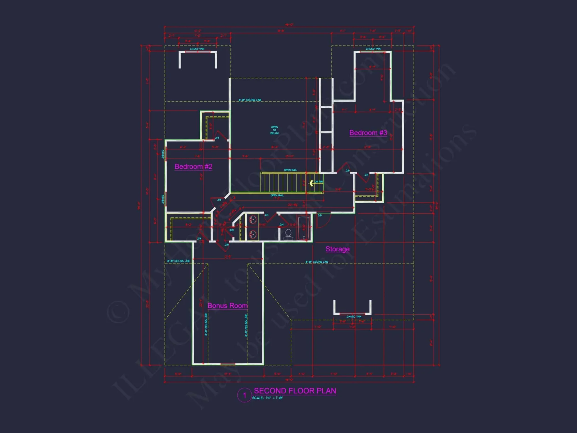 Modern Craftsman house Plan with 2 Floors and 3 Bedrooms