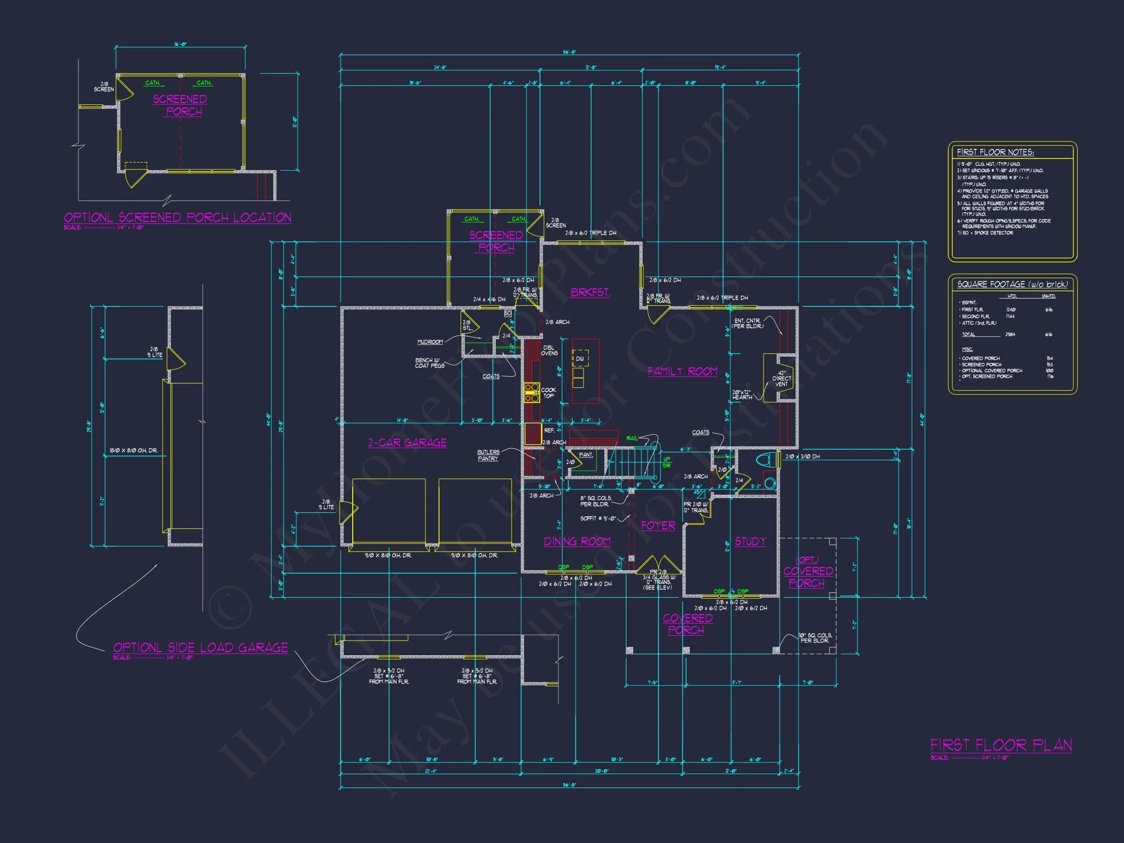 11-1039 HOUSE PLAN - Modern House Floor Plan with Detailed CAD Architecture Designs 7 Modern house Floor Plan with Detailed CAD Architecture Designs