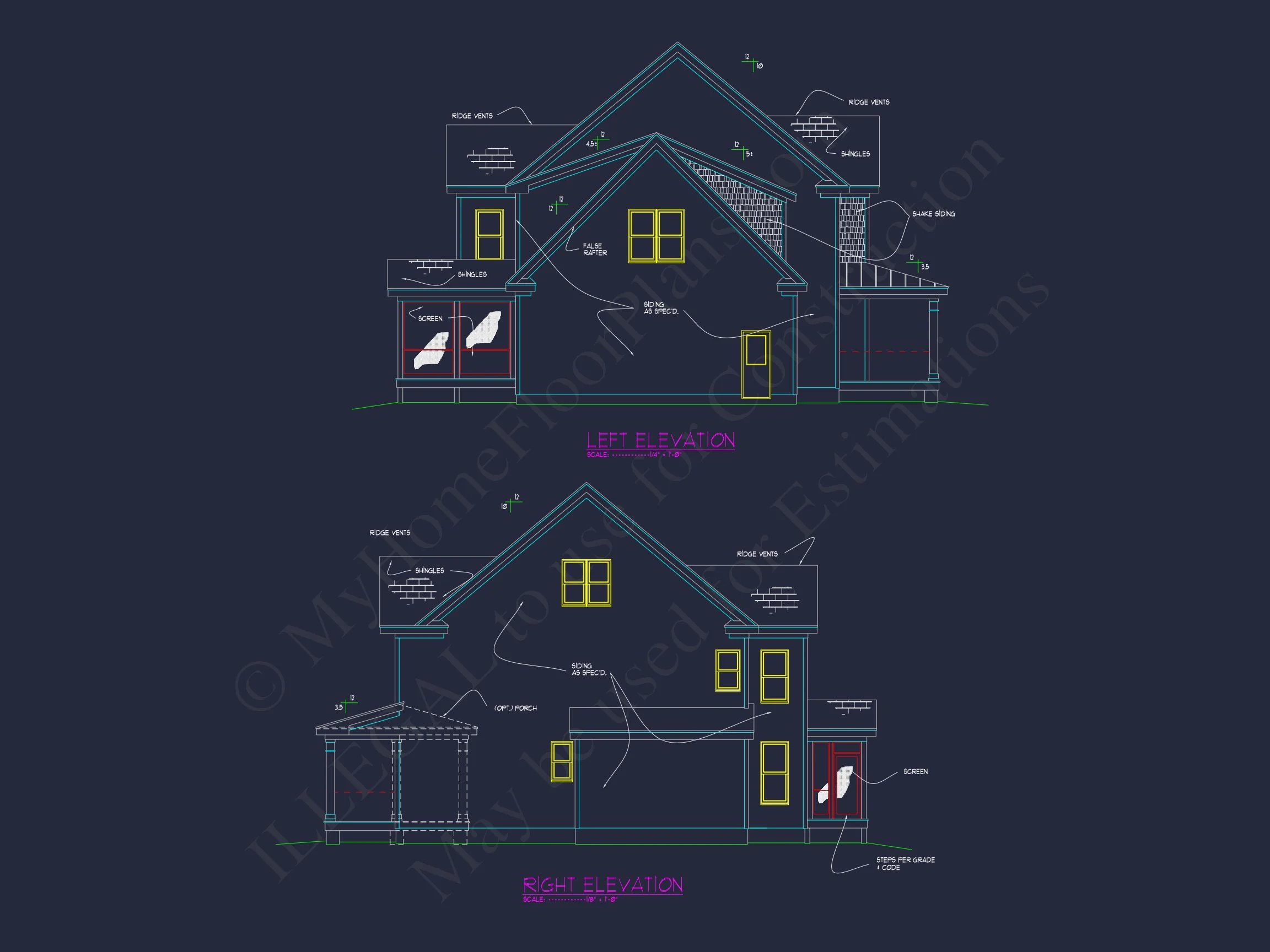 11-1039 HOUSE PLAN - Modern House Floor Plan with Detailed CAD Architecture Designs 4 Modern house Floor Plan with Detailed CAD Architecture Designs