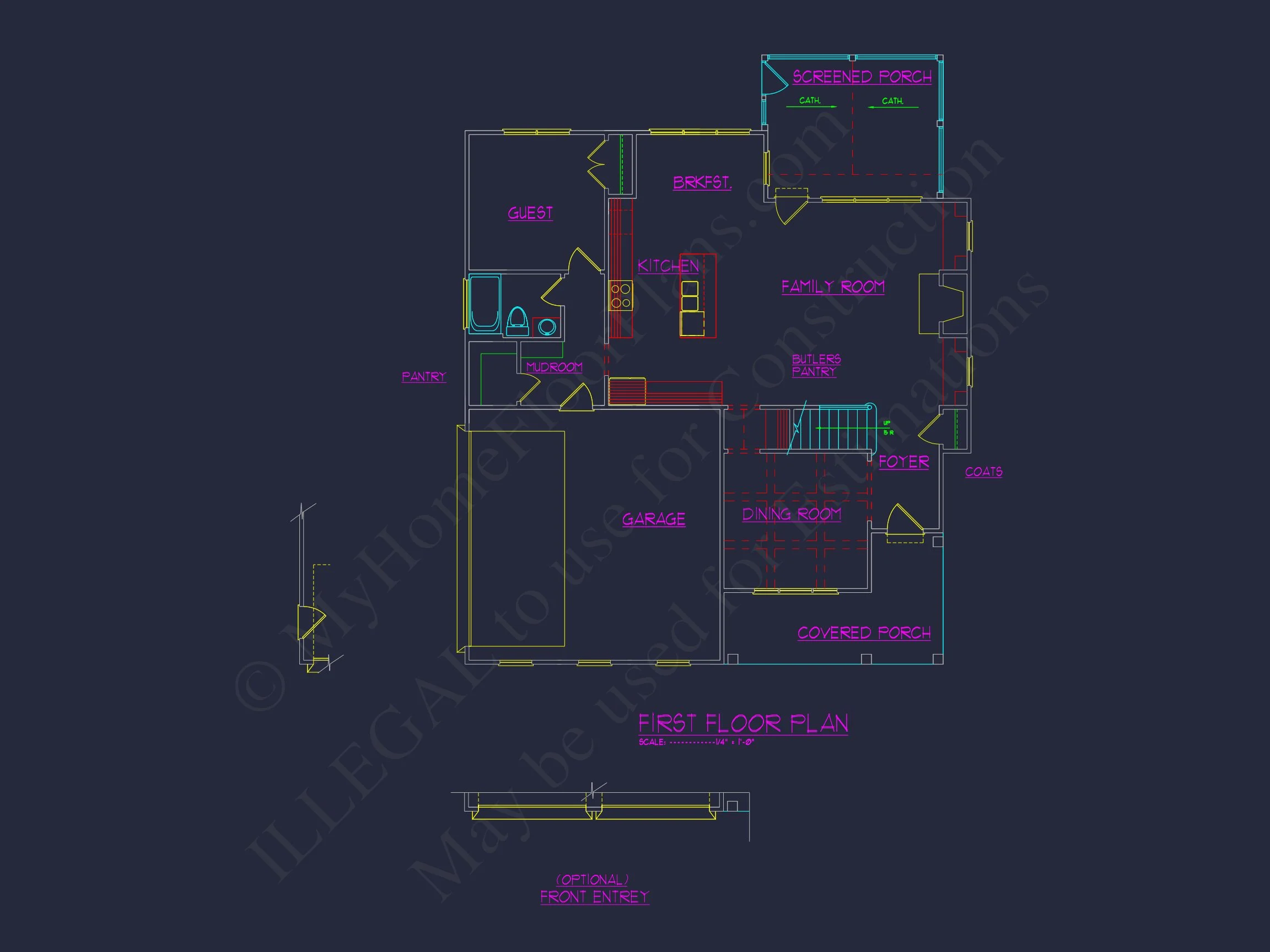 11-1026 HOUSE PLAN - Modern Craftsman House Plan with Detailed Floor Designs and CAD Blueprint 5 Modern Craftsman house Plan with Detailed Floor Designs and CAD Blueprint