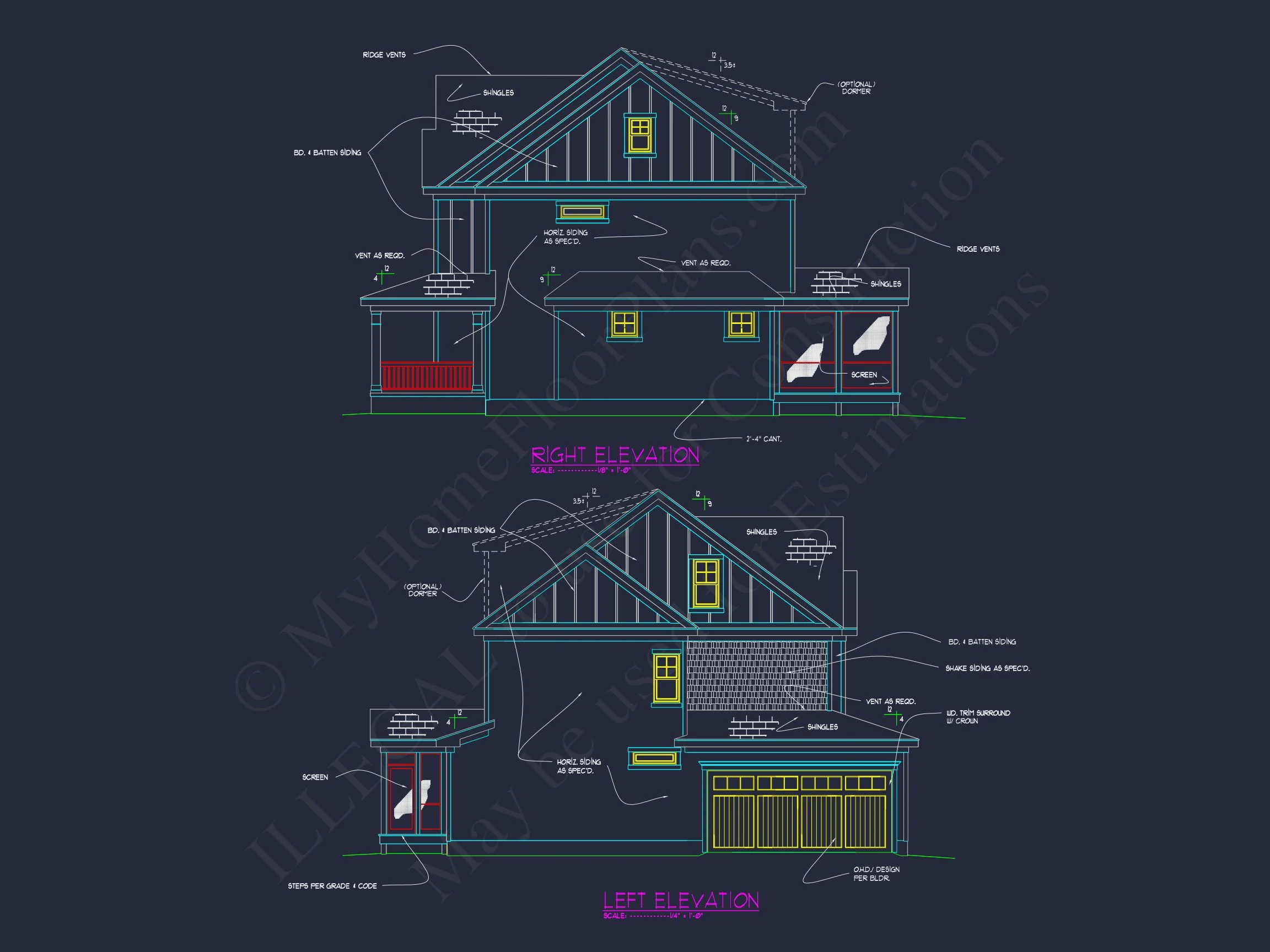 11-1026 HOUSE PLAN - Modern Craftsman House Plan with Detailed Floor Designs and CAD Blueprint 4 Modern Craftsman house Plan with Detailed Floor Designs and CAD Blueprint