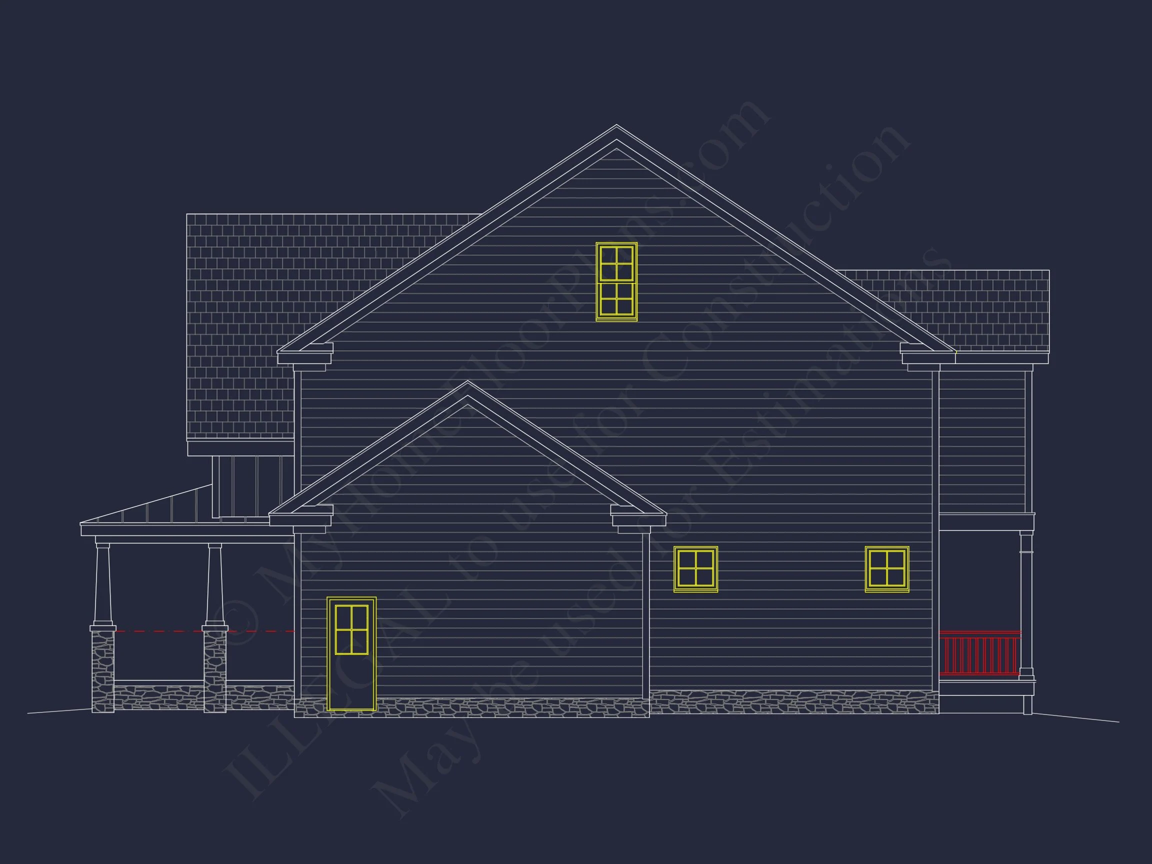 10-1842 HOUSE PLAN - Traditional Craftsman House Plan with CAD Blueprint Designs 3 Traditional Craftsman house Plan with CAD Blueprint Designs