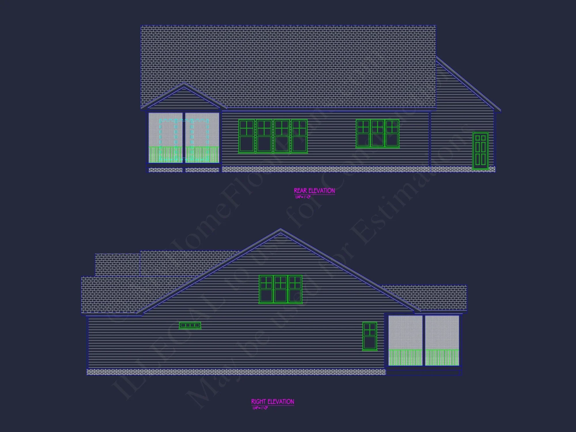 Custom house Plan with 2 Floors, CAD Designs, and Sunroom