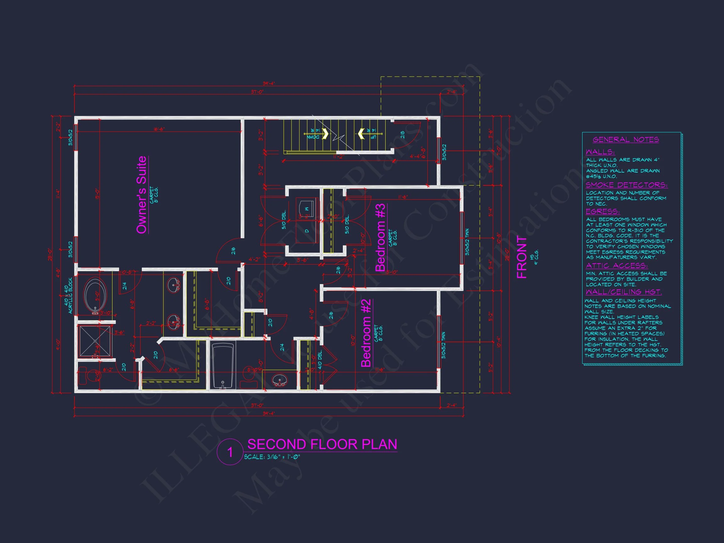 10-1739 HOUSE PLAN - Modern Suburban House Plan With 3 Bedrooms | CAD Designs 10 CAD Designs