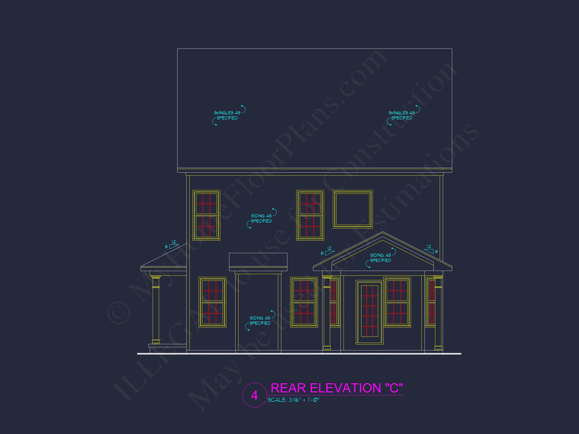 10-1739 HOUSE PLAN - Modern Suburban House Plan With 3 Bedrooms | CAD Designs 6 CAD Designs
