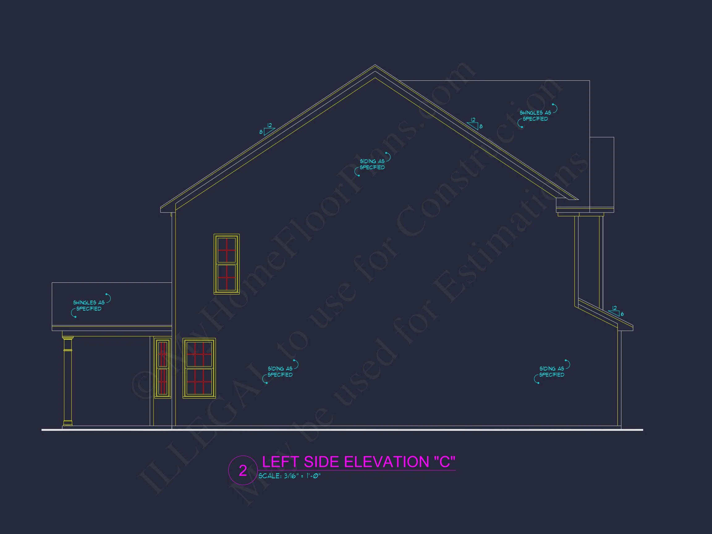 10-1739 HOUSE PLAN - Modern Suburban House Plan With 3 Bedrooms | CAD Designs 4 CAD Designs