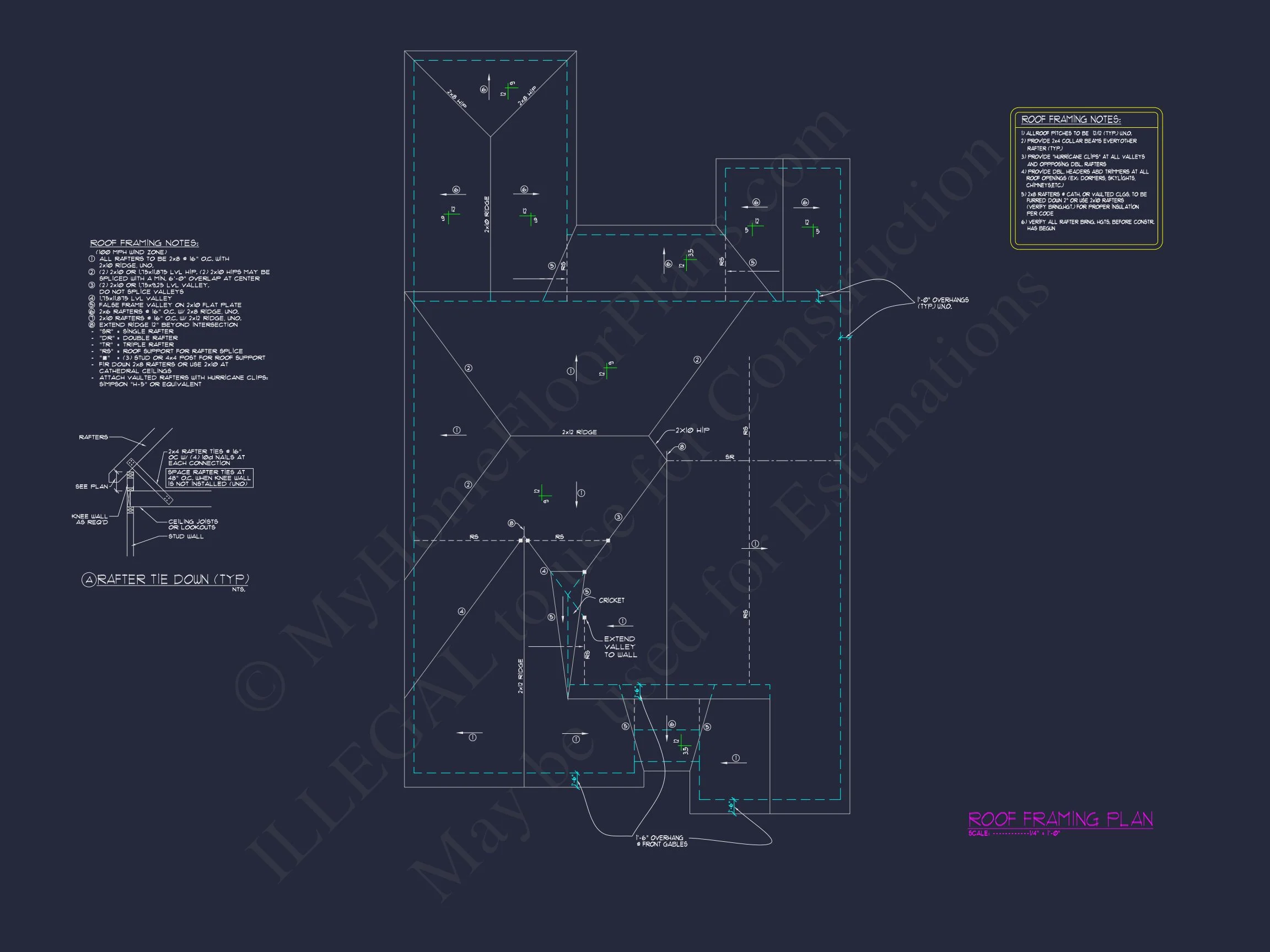 10-1614 HOUSE PLAN - Elegant House Design Blueprint with 4 Bedrooms & 2-Car Garage 13 Elegant house Design Blueprint with 4 Bedrooms & 2-Car Garage