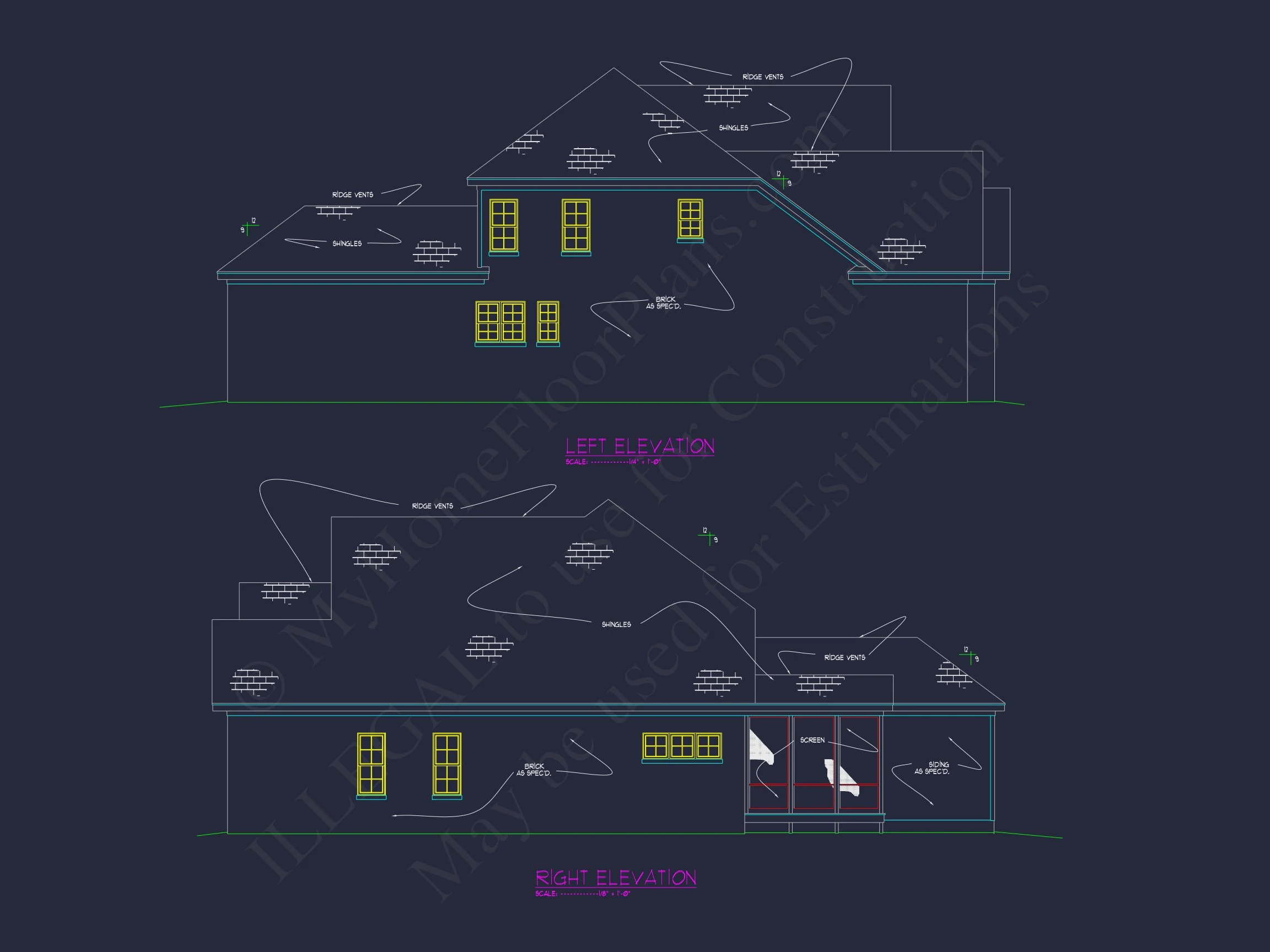 10-1614 HOUSE PLAN - Elegant House Design Blueprint with 4 Bedrooms & 2-Car Garage 6 Elegant house Design Blueprint with 4 Bedrooms & 2-Car Garage