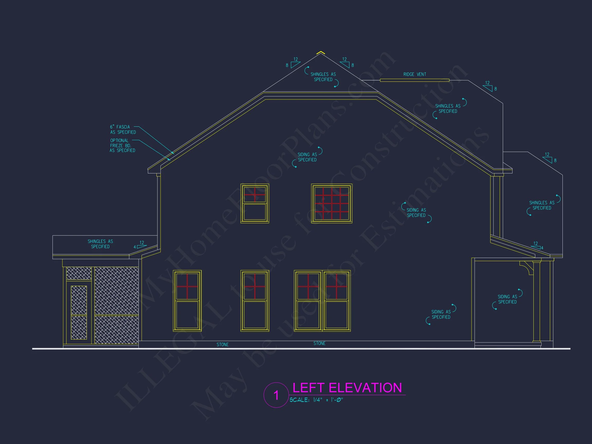 10-1583 HOUSE PLAN - Craftsman House Plan | Architectural Floor Plan Designs 5 Architectural Floor Plan Designs