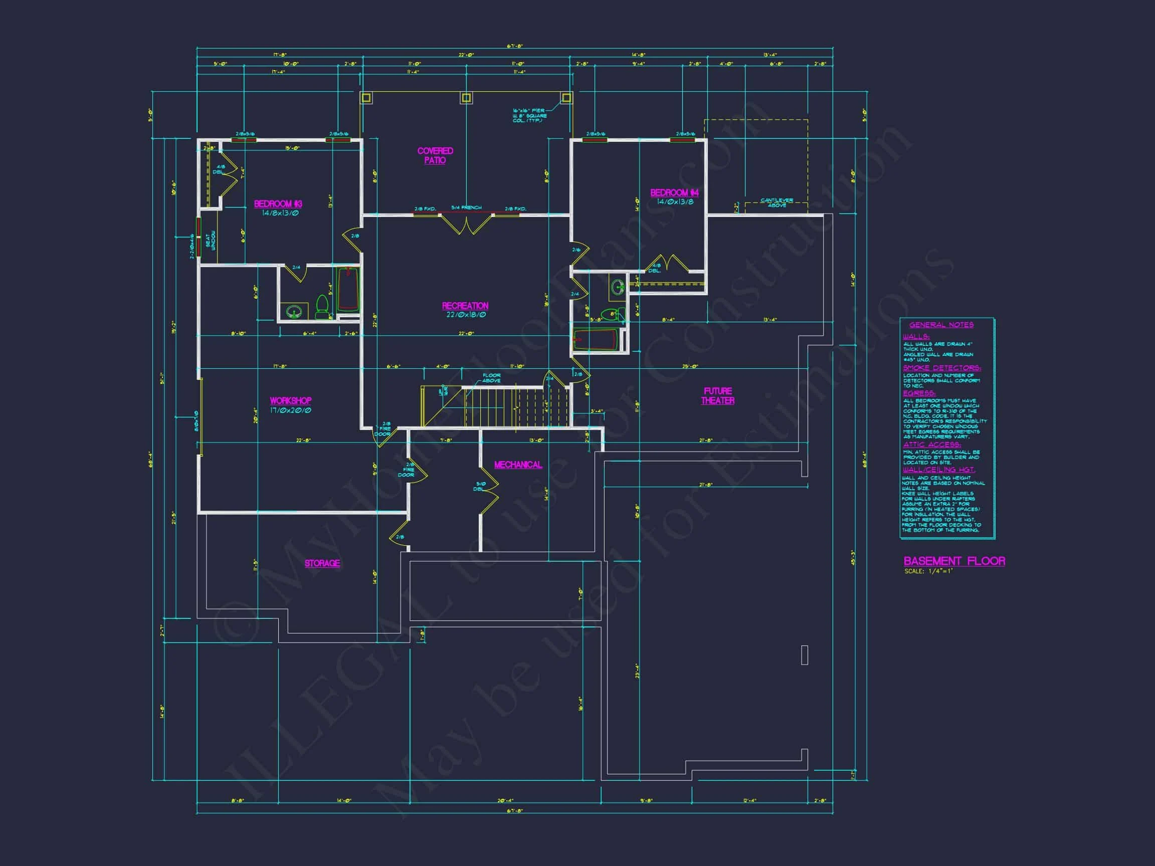 10-1564 HOUSE PLAN - Elegant House Plan with Basement and CAD Designs for Builders 6 Elegant house Plan with Basement and CAD Designs for Builders