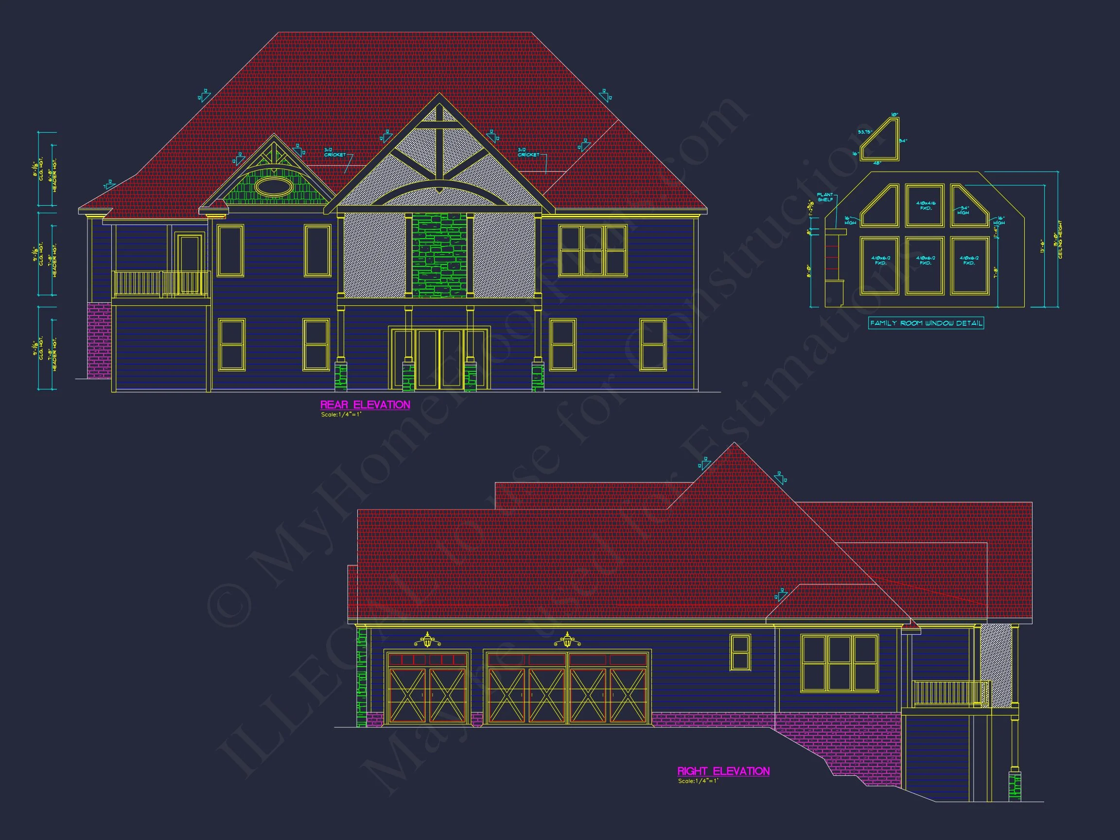10-1564 HOUSE PLAN - Elegant House Plan with Basement and CAD Designs for Builders 4 Elegant house Plan with Basement and CAD Designs for Builders