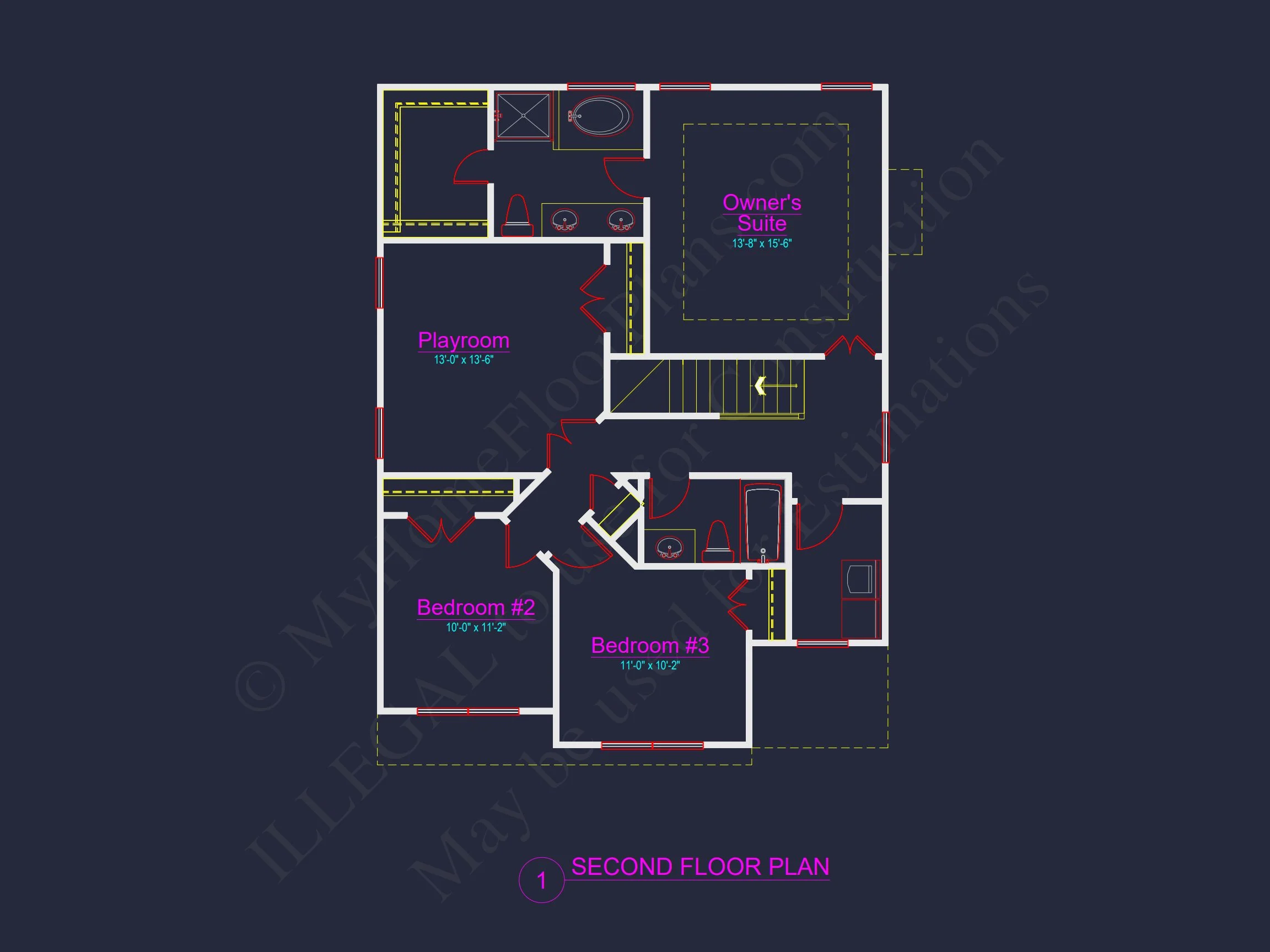 10-1559 HOUSE PLAN - Modern Suburban House Plan with Spacious Floor Design 8 Modern Suburban house Plan with Spacious Floor Design