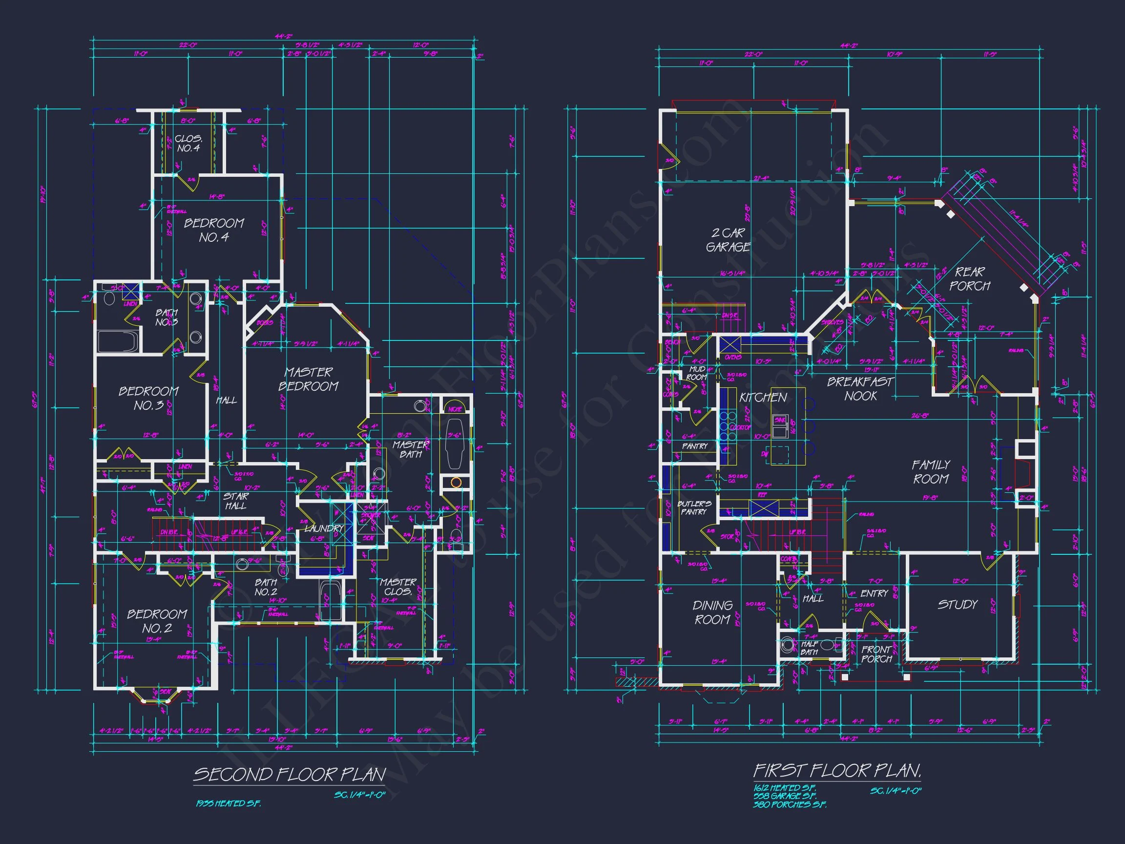 10-1517 HOUSE PLAN - Traditional 2-Story House Plan & Blueprint Designs (2547 Sq Ft) 9 Traditional 2-Story house Plan & Blueprint Designs (2547 Sq Ft)