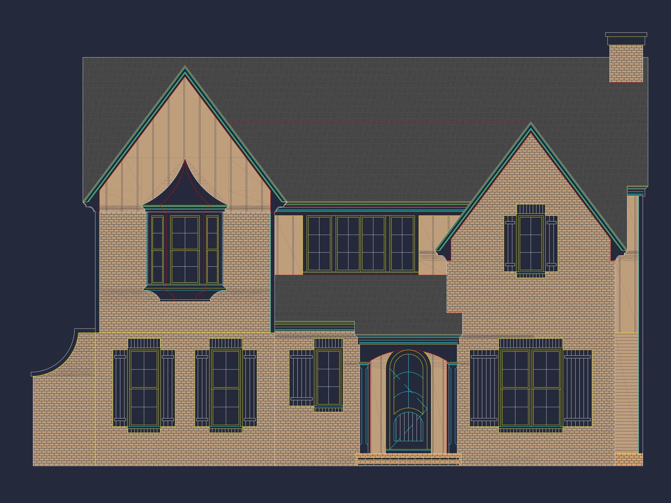 10-1517 HOUSE PLAN - Traditional 2-Story House Plan & Blueprint Designs (2547 Sq Ft) 3 Traditional 2-Story house Plan & Blueprint Designs (2547 Sq Ft)