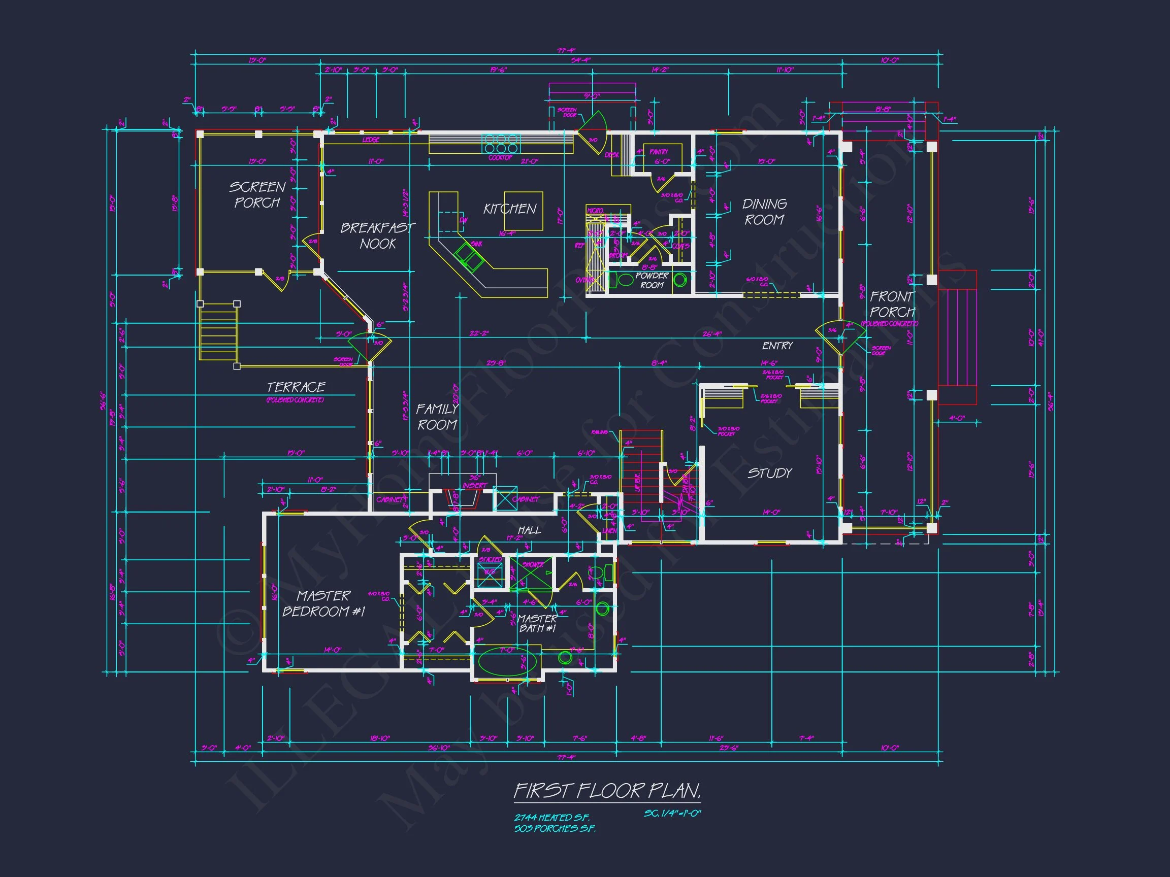 10-1385 HOUSE PLAN - Colonial Revival (Georgian) Home Plan – 4 Beds, 6,341 Sq Ft 13 Traditional Farmhouse house Plan w/Basement & Garage - 6, 341 SqFt