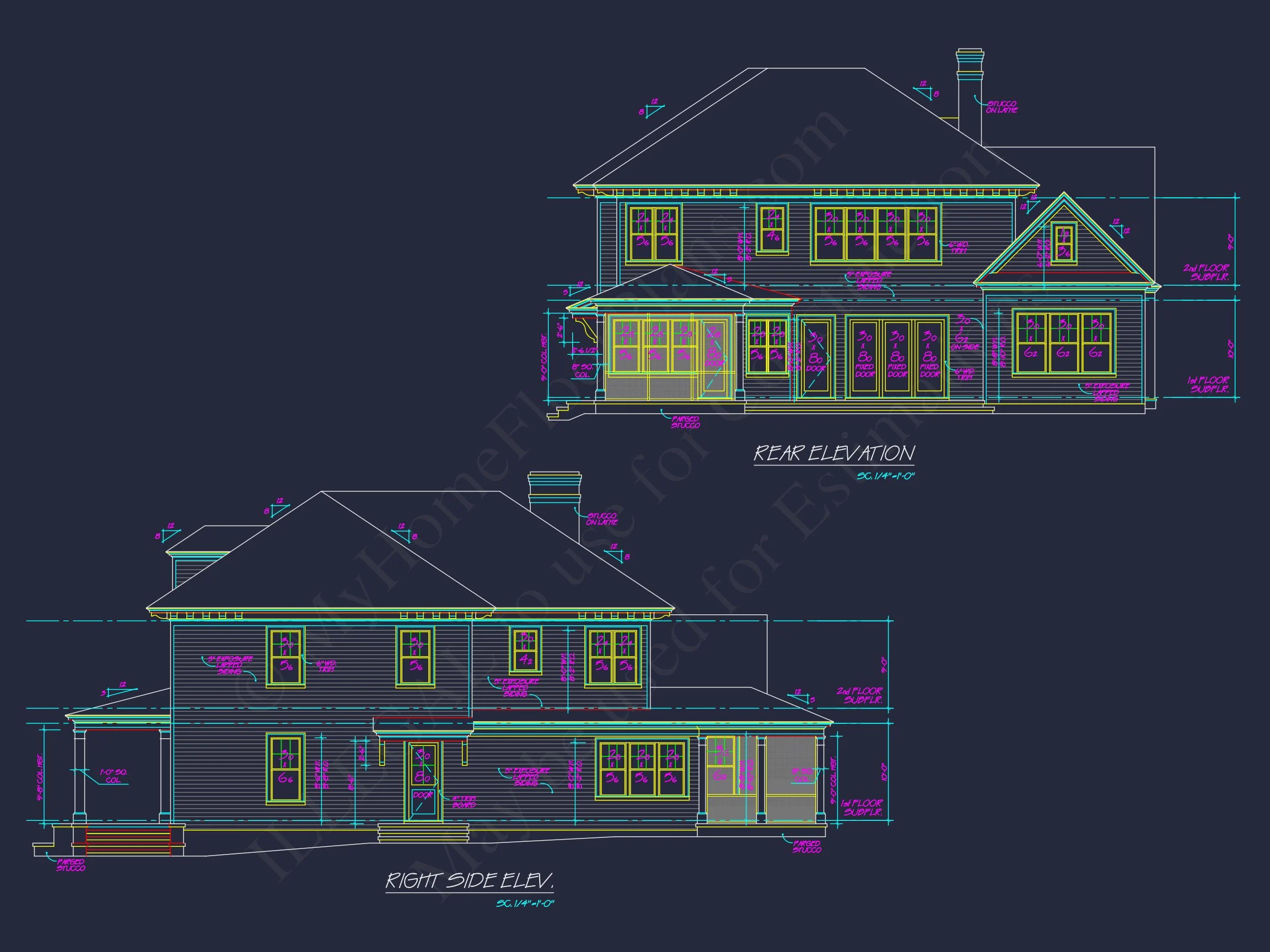 10-1385 HOUSE PLAN - Colonial Revival (Georgian) Home Plan – 4 Beds, 6,341 Sq Ft 11 Traditional Farmhouse house Plan w/Basement & Garage - 6, 341 SqFt