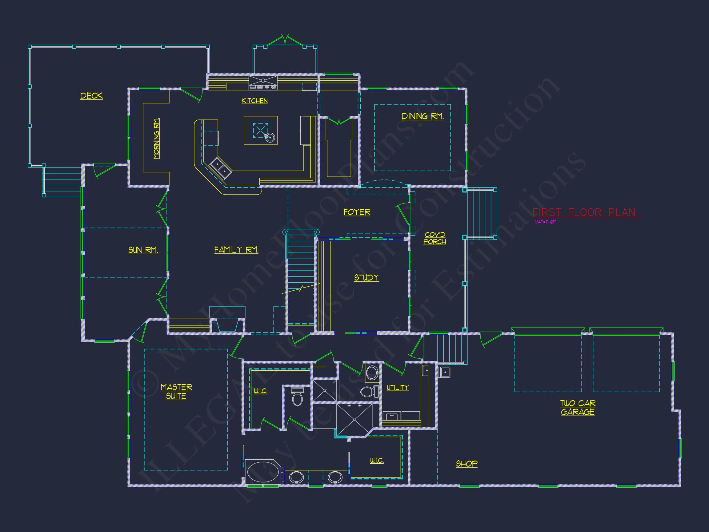 10-1343 HOUSE PLAN - Elegant House Plan with CAD Designs and Floor Blueprint 8 Elegant house Plan with CAD Designs and Floor Blueprint