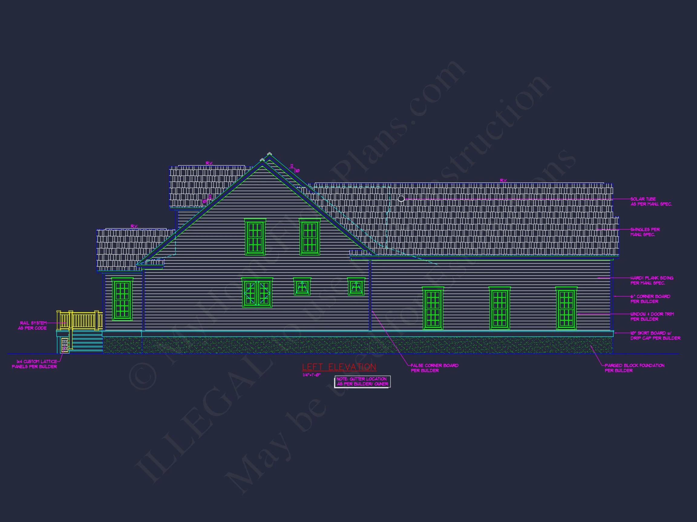 10-1343 HOUSE PLAN - Elegant House Plan with CAD Designs and Floor Blueprint 6 Elegant house Plan with CAD Designs and Floor Blueprint