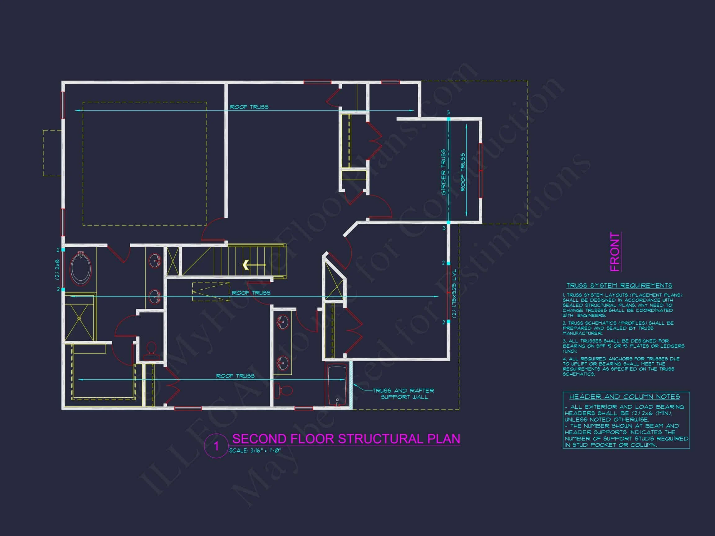 10-1325 HOUSE PLAN - Traditional Craftsman House Plan – 4 Beds, 2,575 Sq Ft, 2 Stories 11 Modern Suburban house Plan with CAD-Blueprint Designs