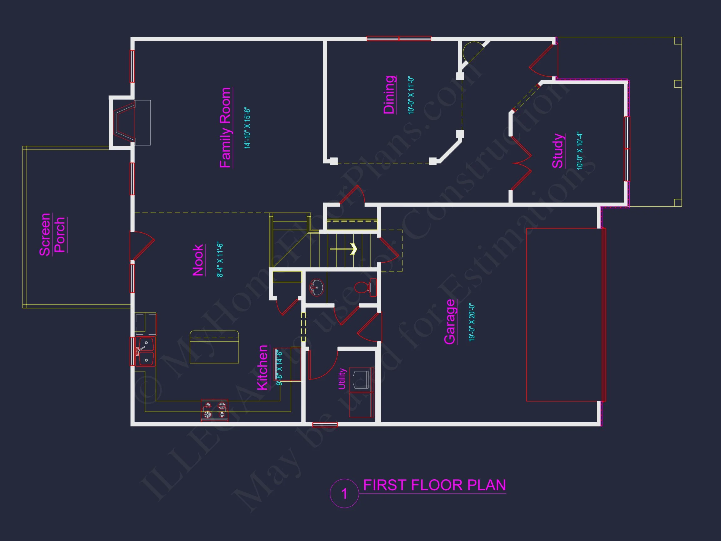 10-1325 HOUSE PLAN - Traditional Craftsman House Plan – 4 Beds, 2,575 Sq Ft, 2 Stories 6 Modern Suburban house Plan with CAD-Blueprint Designs