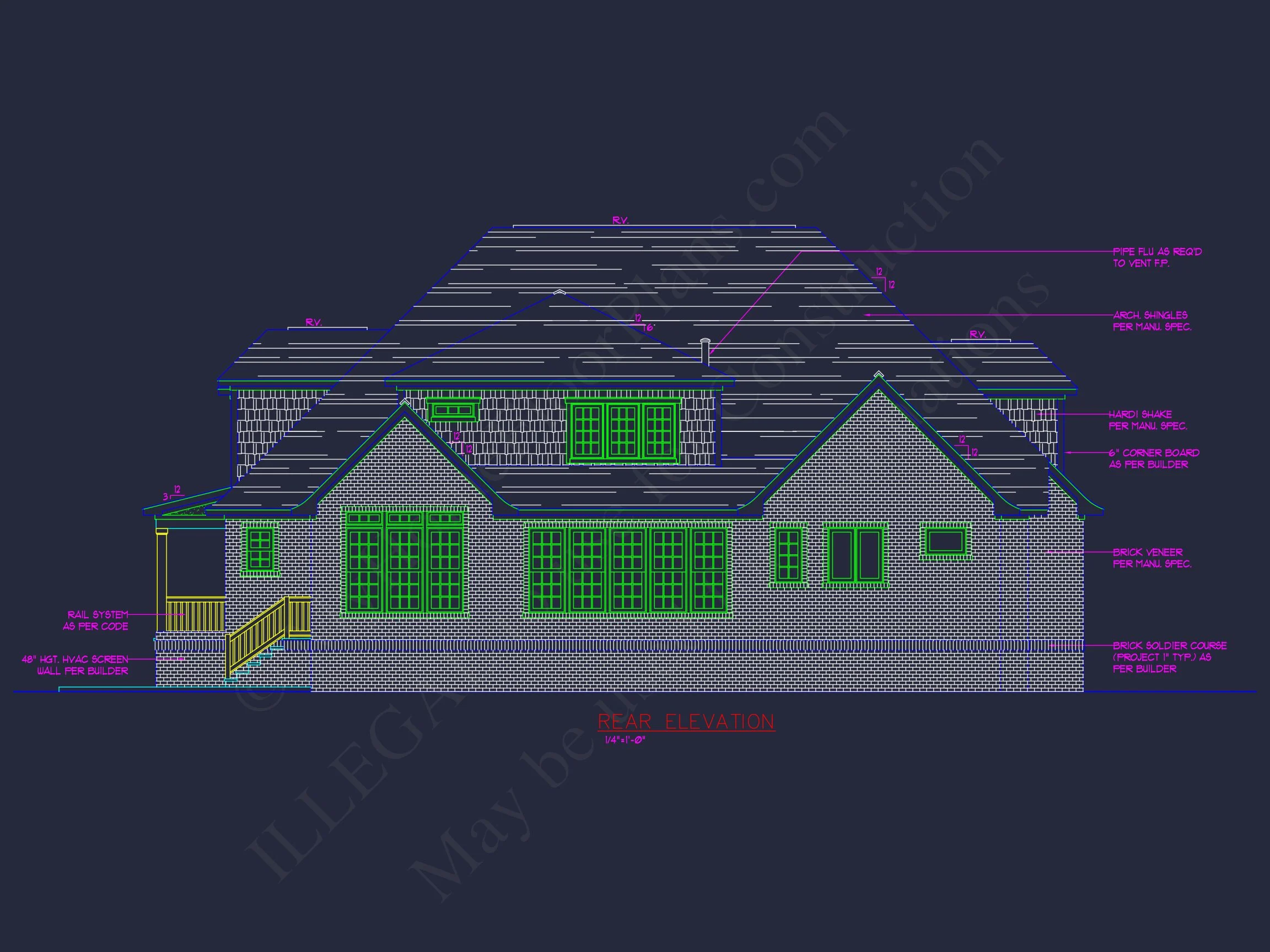 10-1296 HOUSE PLAN - French Country Craftsman House Plan – 3 Beds, 3.5 Baths, 3,385 Sq Ft 5 Explore a Classic 2-Story house Design with Detailed CAD Blueprint