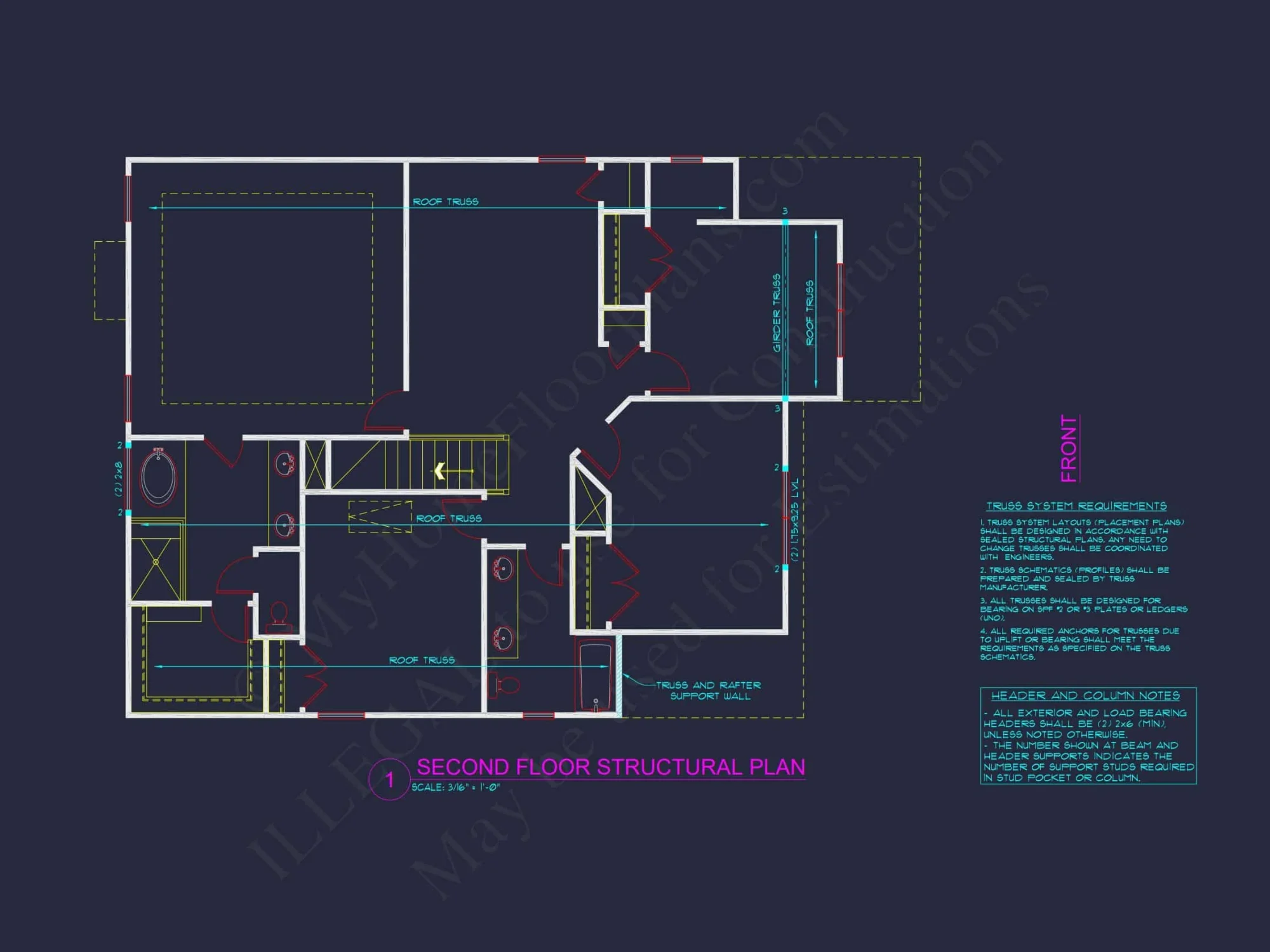 Modern Suburban house Plan with Craftsman CAD Designs