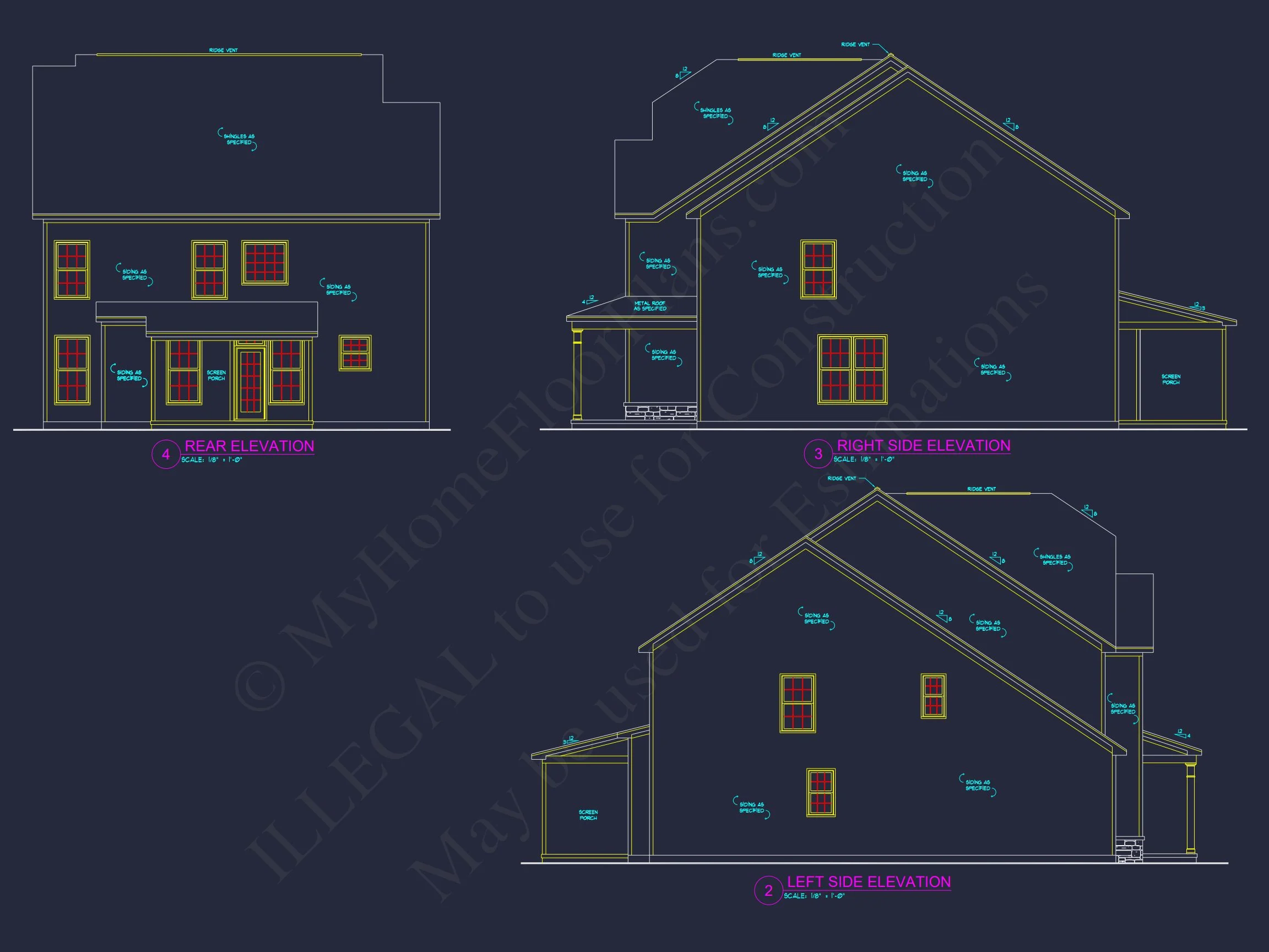 10-1282 HOUSE PLAN - Traditional Colonial Revival Suburban House Plan – 4 Beds, 2,575 Sq Ft, 2 Stories 3 Modern Suburban house Plan with Craftsman CAD Designs