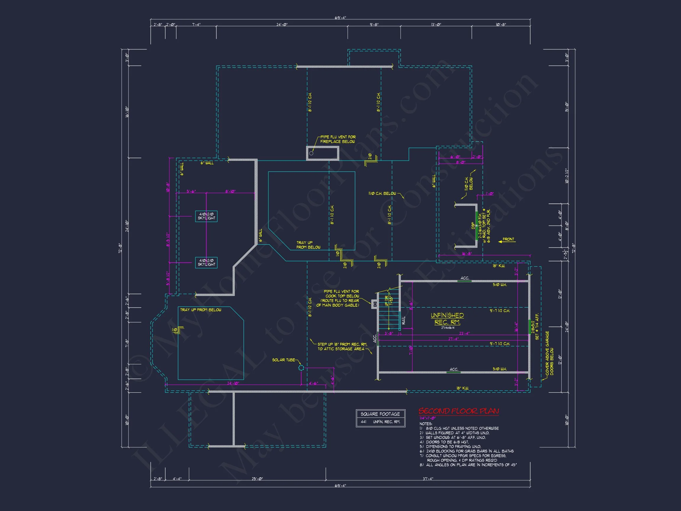 10-1268 HOUSE PLAN - Modern Farmhouse Craftsman House Plan - 3 Beds, 2,501 Sq Ft, Wraparound Porch 11 Colonial Revival house Floor Plan with CAD Blueprint Designs