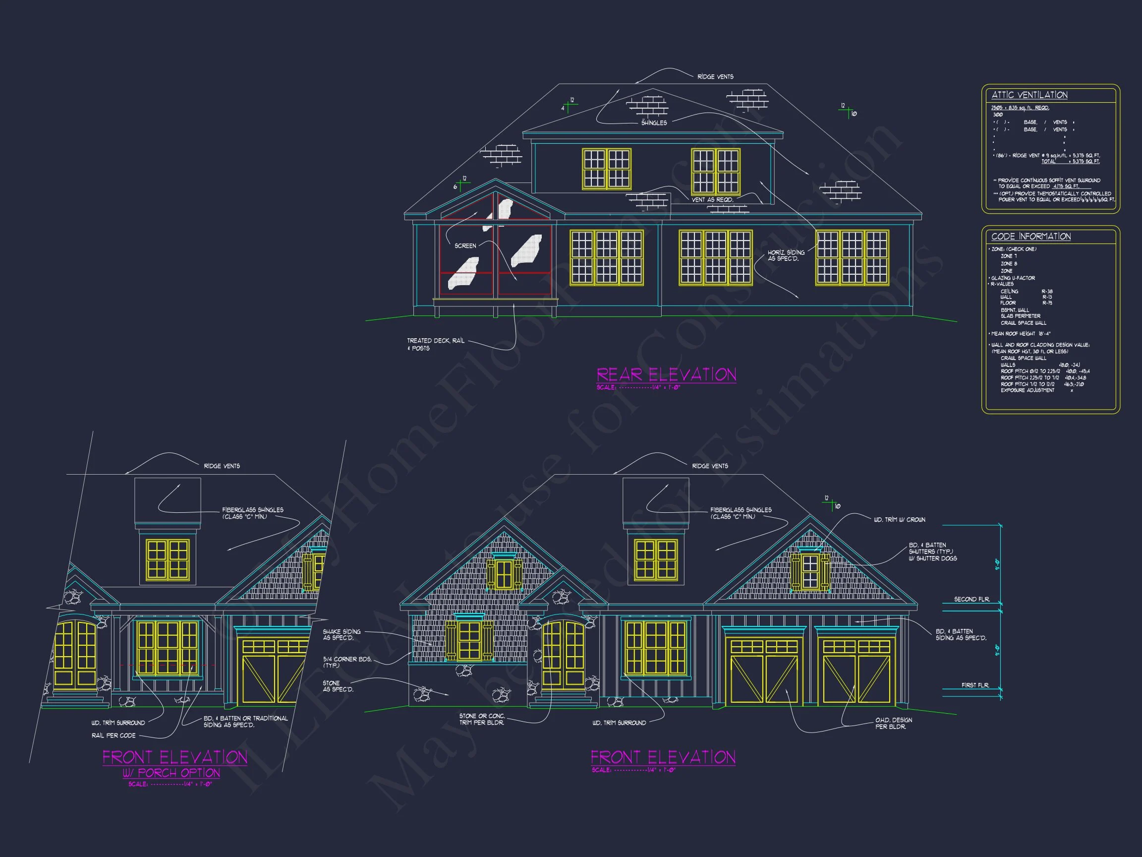 10-1250 HOUSE PLAN - Modern Ranch Craftsman with 3 Beds, 3 Baths & CAD Designs 7 Craftsman-Style house Plan with CAD Floor Plan Designs