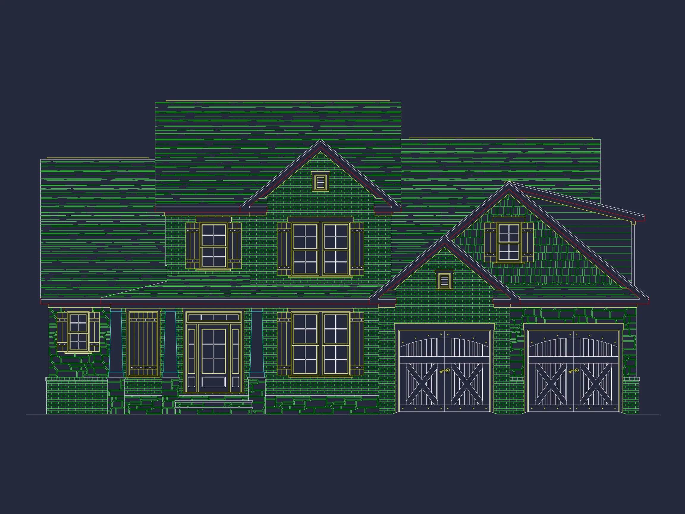 10-1234 HOUSE PLAN - 2-Story Transitional Craftsman Cottage – 4 Bed, 3 Bath, 2,600+ Sq. Ft. 4 Stunning 4-Bedroom house Floor Plan with Elegant CAD Designs