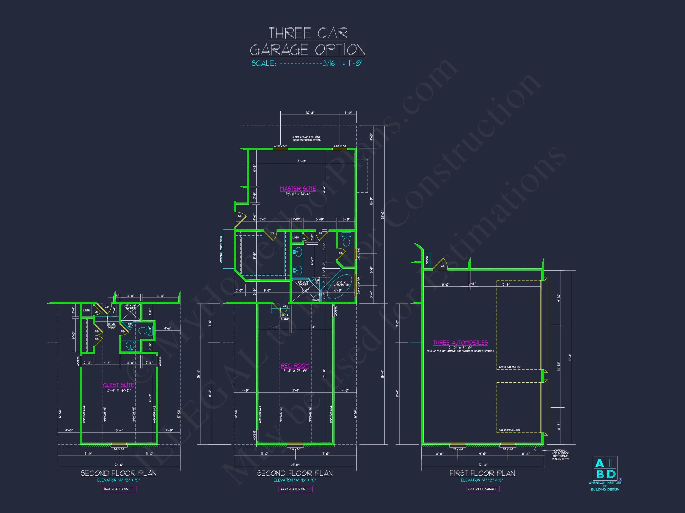 10-1138 HOUSE PLAN - 2.5-Story Modern Farmhouse-Craftsman Plan – 5 Bed, 3 Bath, 3,774 Sq. Ft. 16 Custom house Floor Plan with CAD Designs for Modern Living