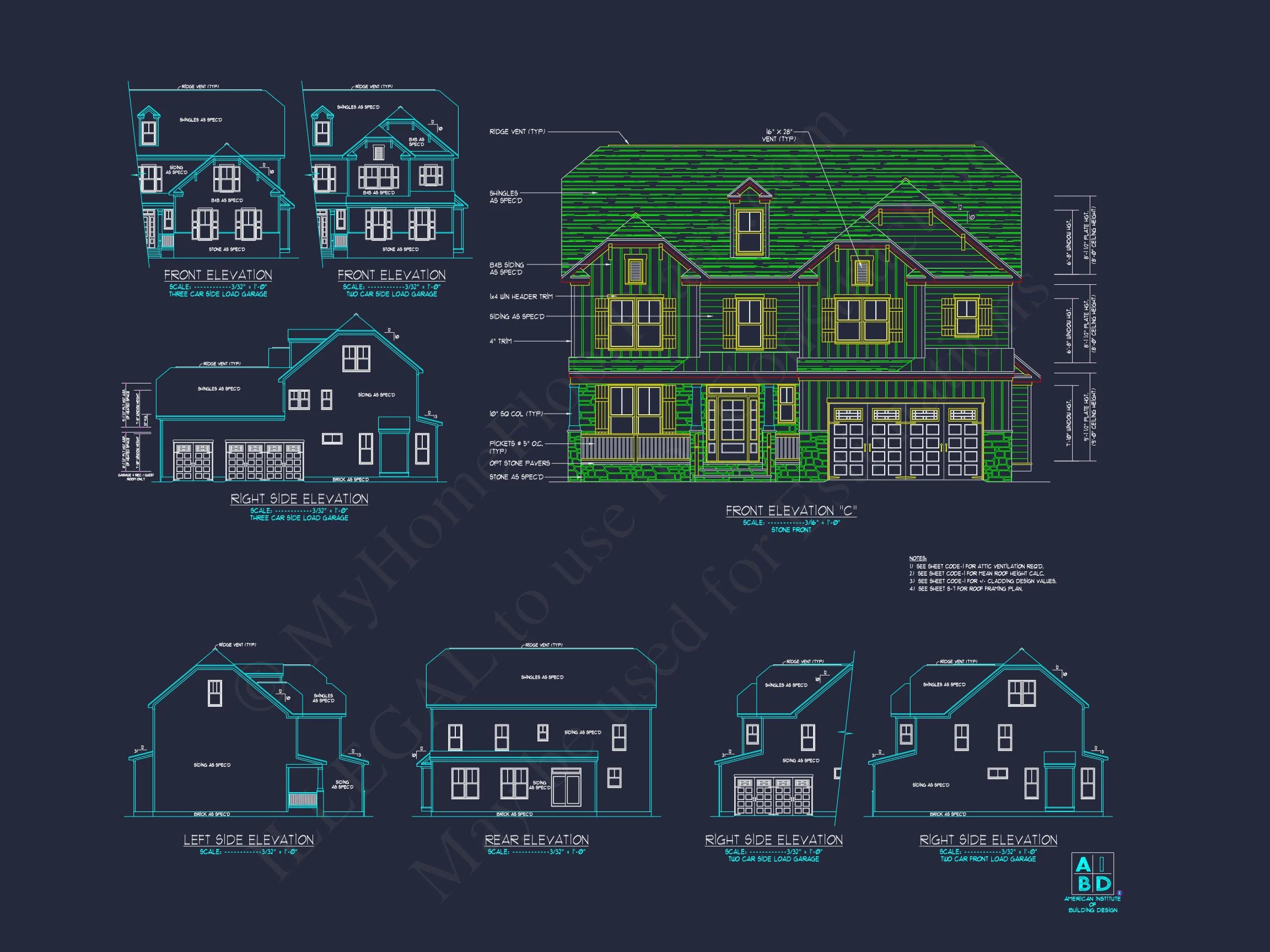 10-1138 HOUSE PLAN - 2.5-Story Modern Farmhouse-Craftsman Plan – 5 Bed, 3 Bath, 3,774 Sq. Ft. 11 Custom house Floor Plan with CAD Designs for Modern Living
